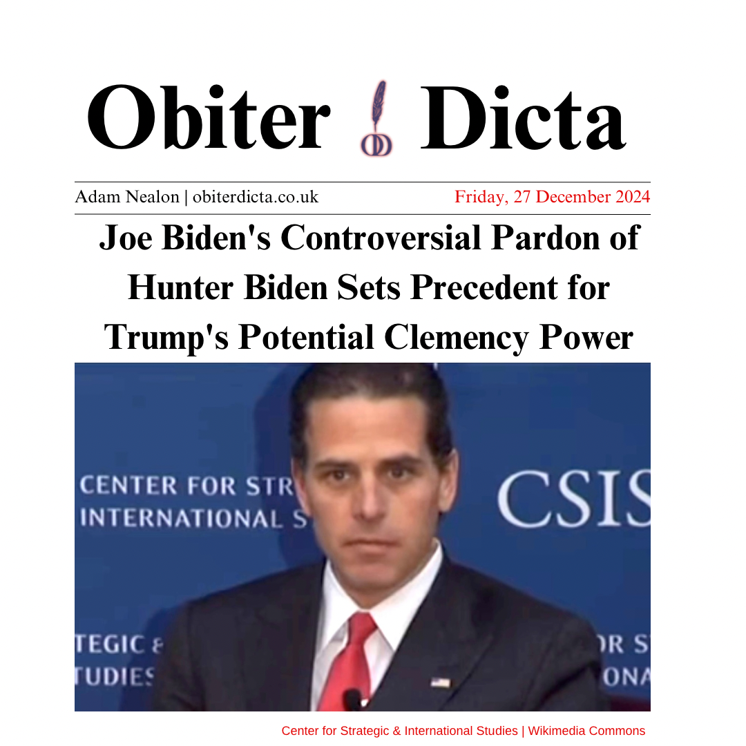 Joe Biden's Controversial Pardon of Hunter Biden Sets Precedent for Trump's Potential Clemency Power