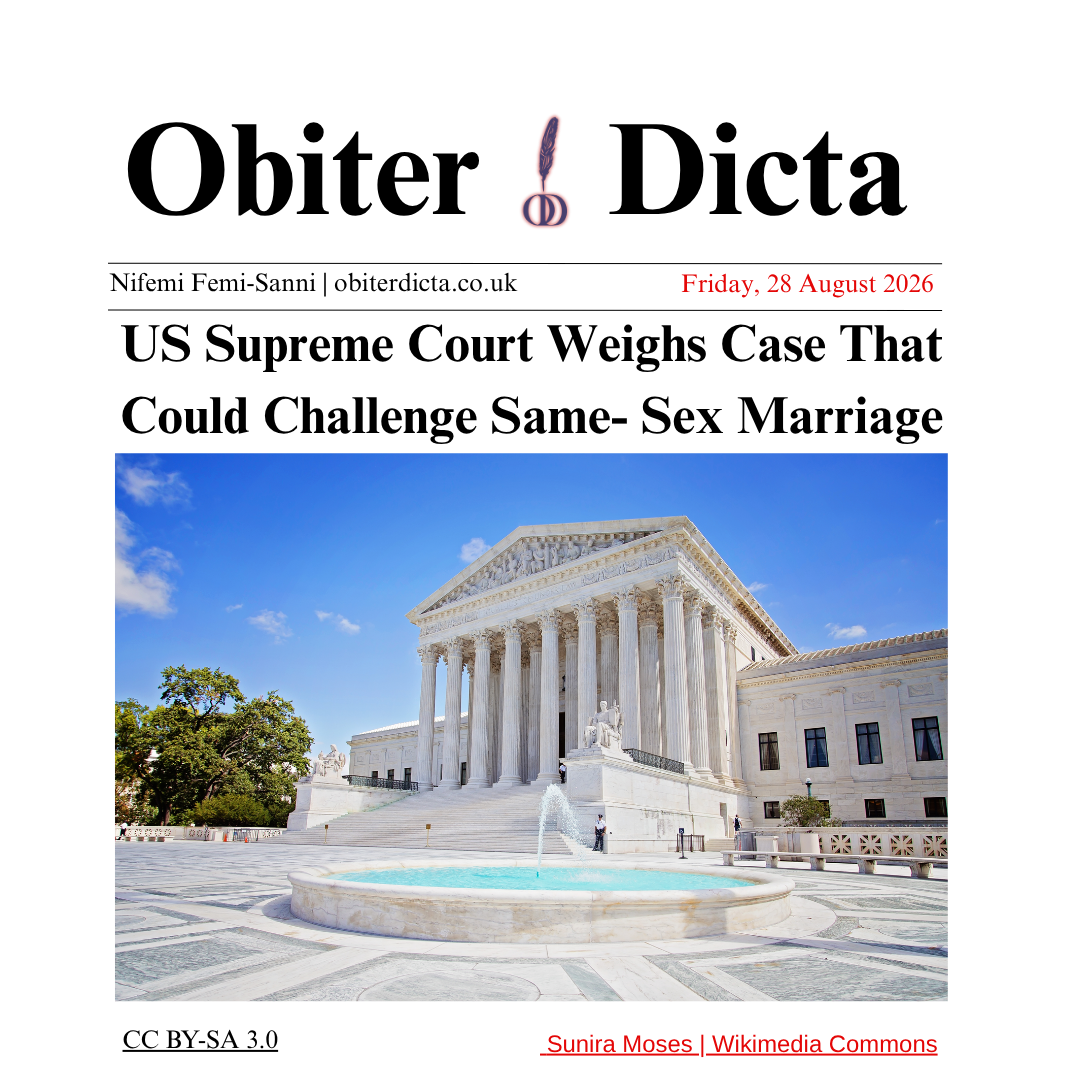 US Supreme Court Weighs Case That Could Challenge Same- Sex Marriage