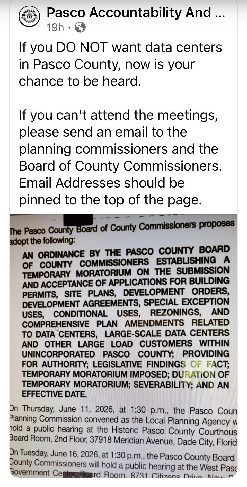AI Data Center Public Comment - New Port Richey