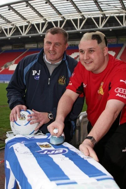 Children in Need Premier League Iron'athon. Wigan FC with Paul Jewel