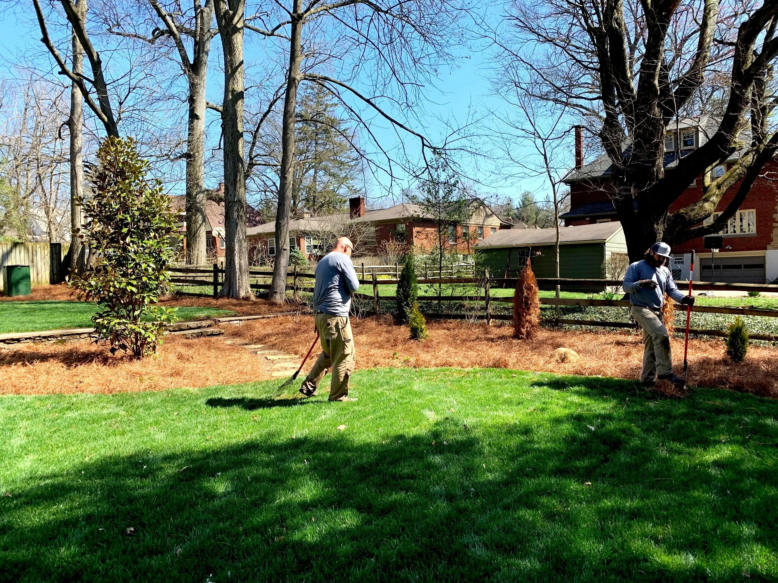 Installing/Spreading Pine Straw — (Cincinnati Pine