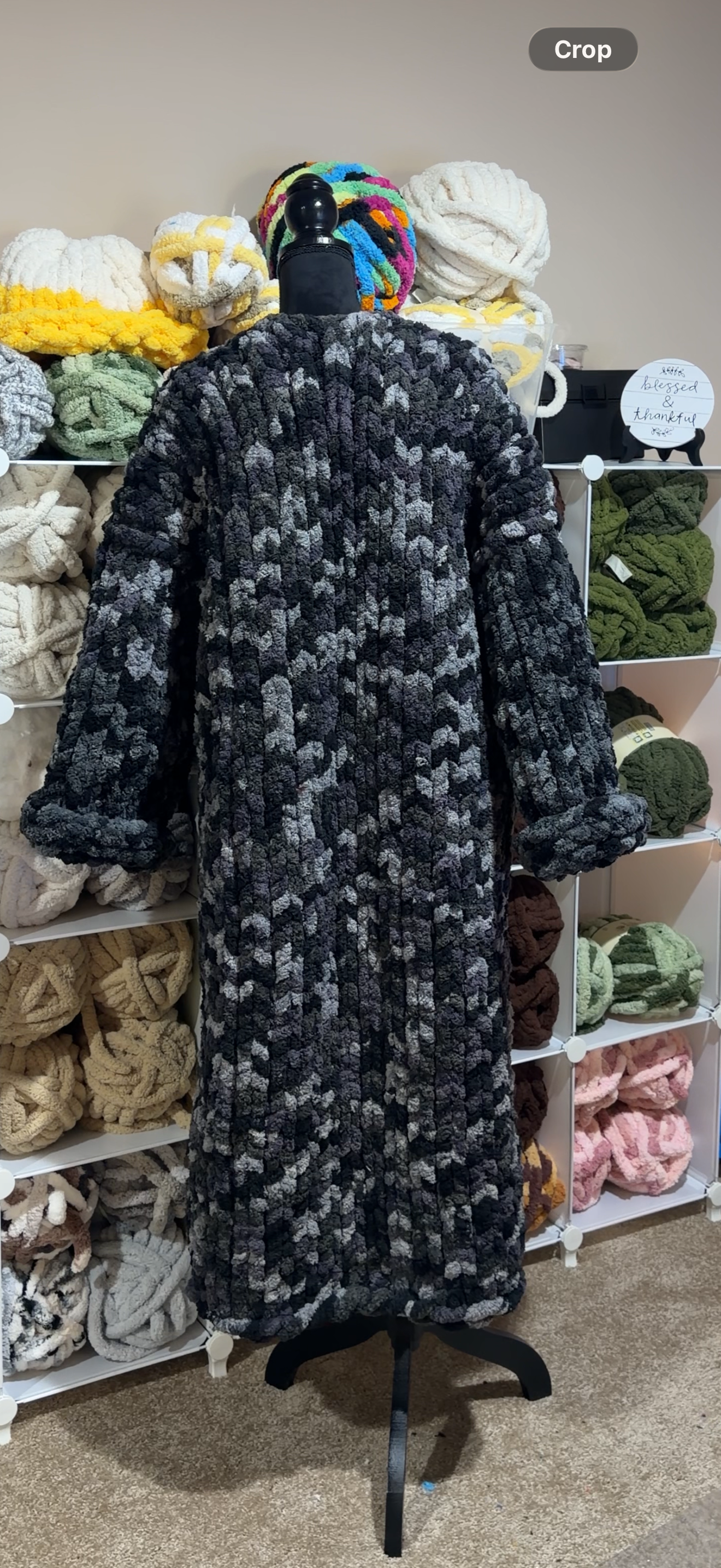 Midnight Marble Chunky Knit Cardigan - Back.png