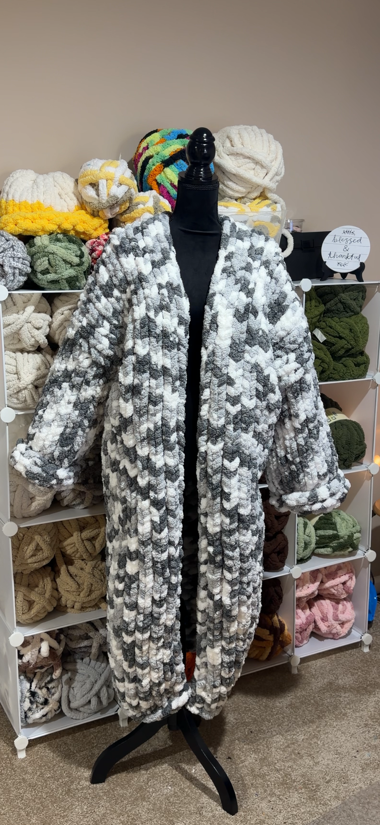 Cloud Marble Chunky Knit Cardigan