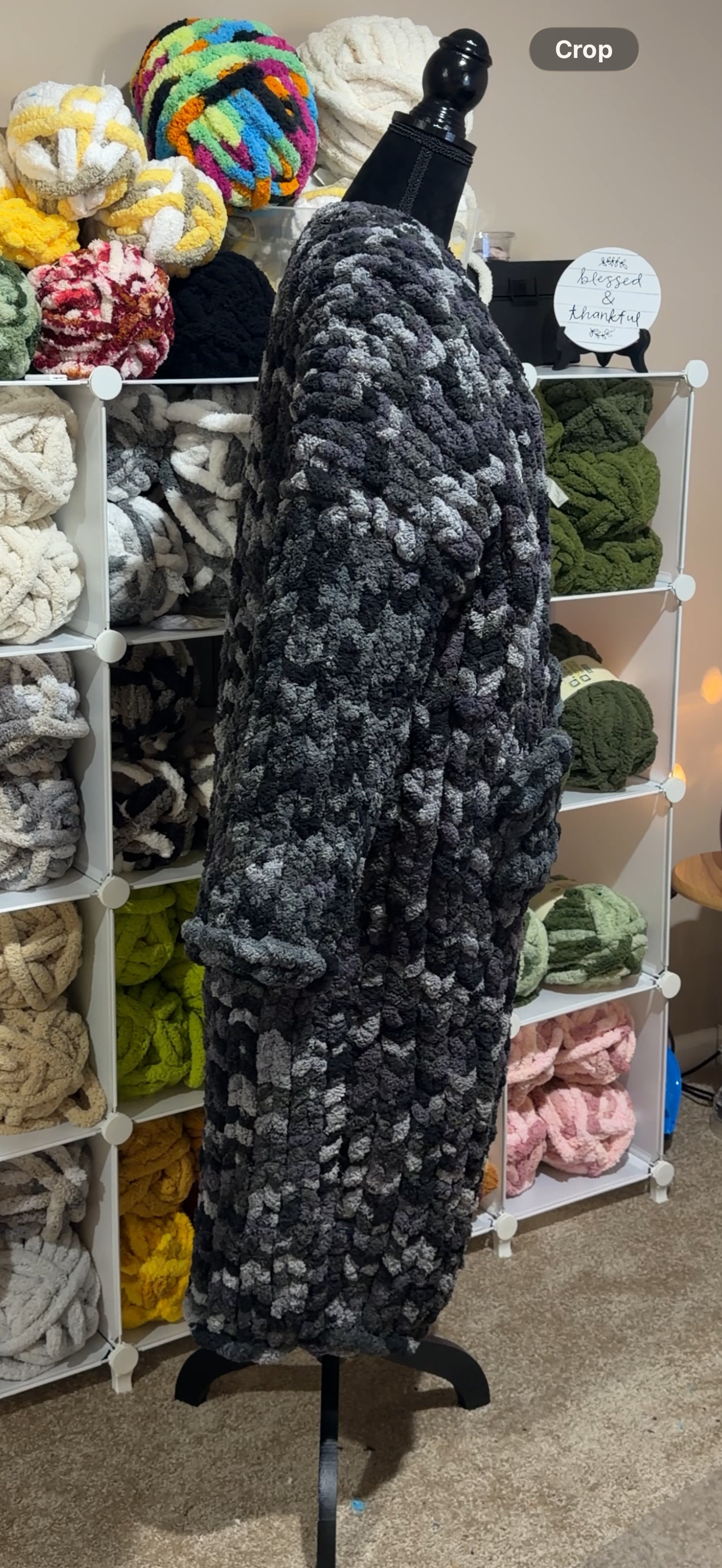 Midnight Marble Chunky Knit Cardigan - Side.png