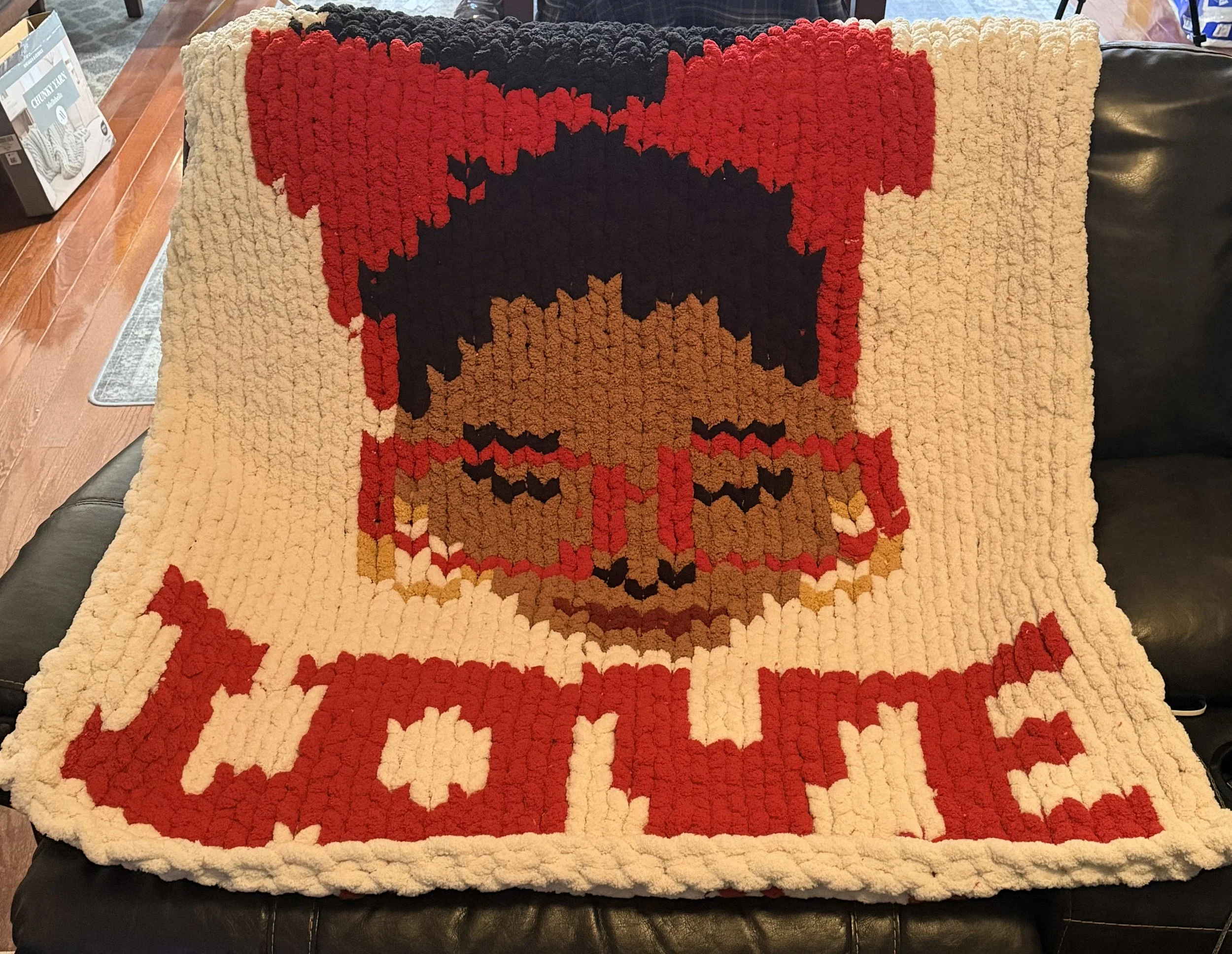 Love Yourself — Hand-Knitted Chunky Blanket (30” x 60”)