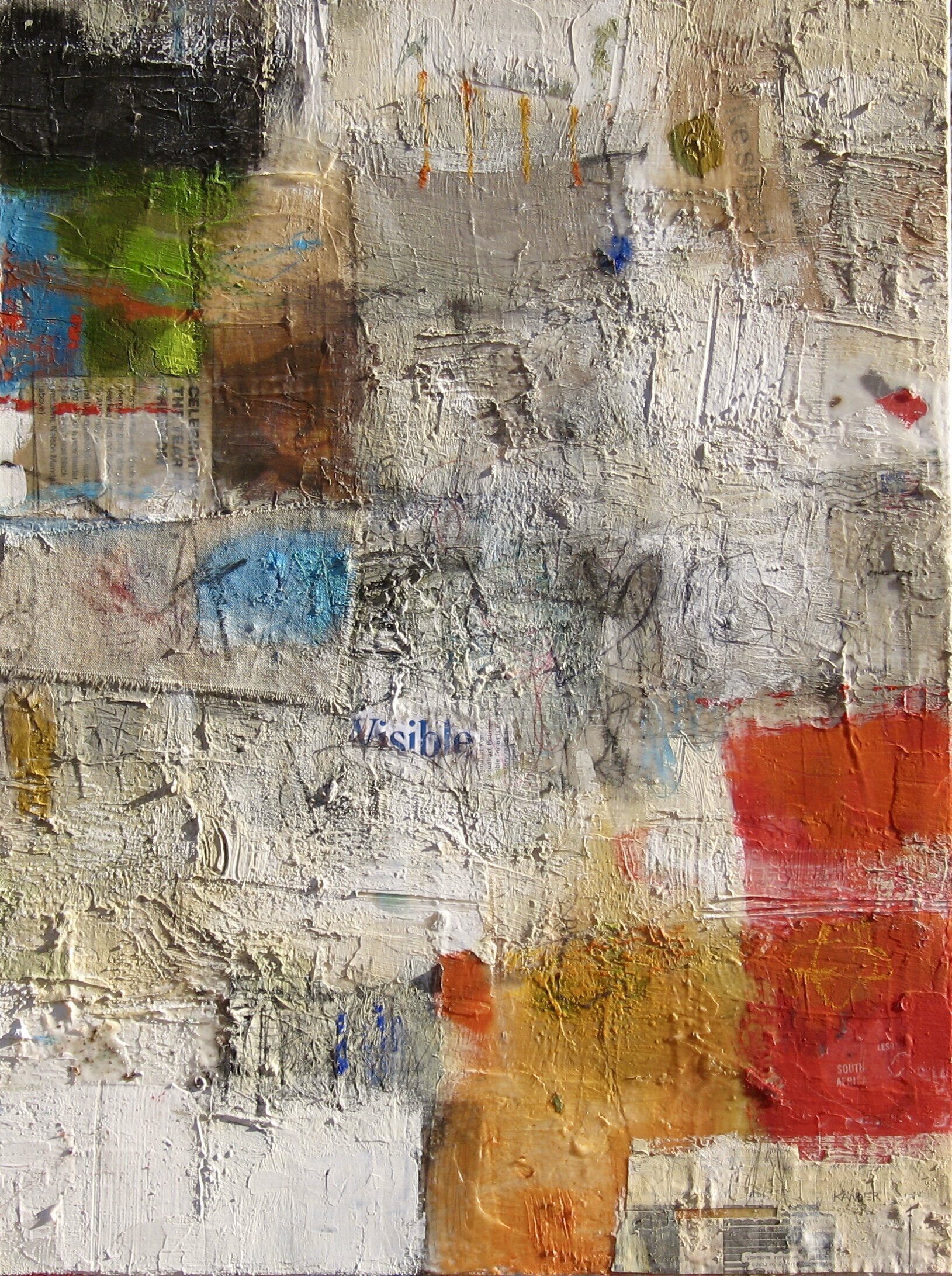 Re-view (2019) Mixed media on canvas, Hand signed lower right, Size: 24 x 18 in (61 x 45.7 cm)