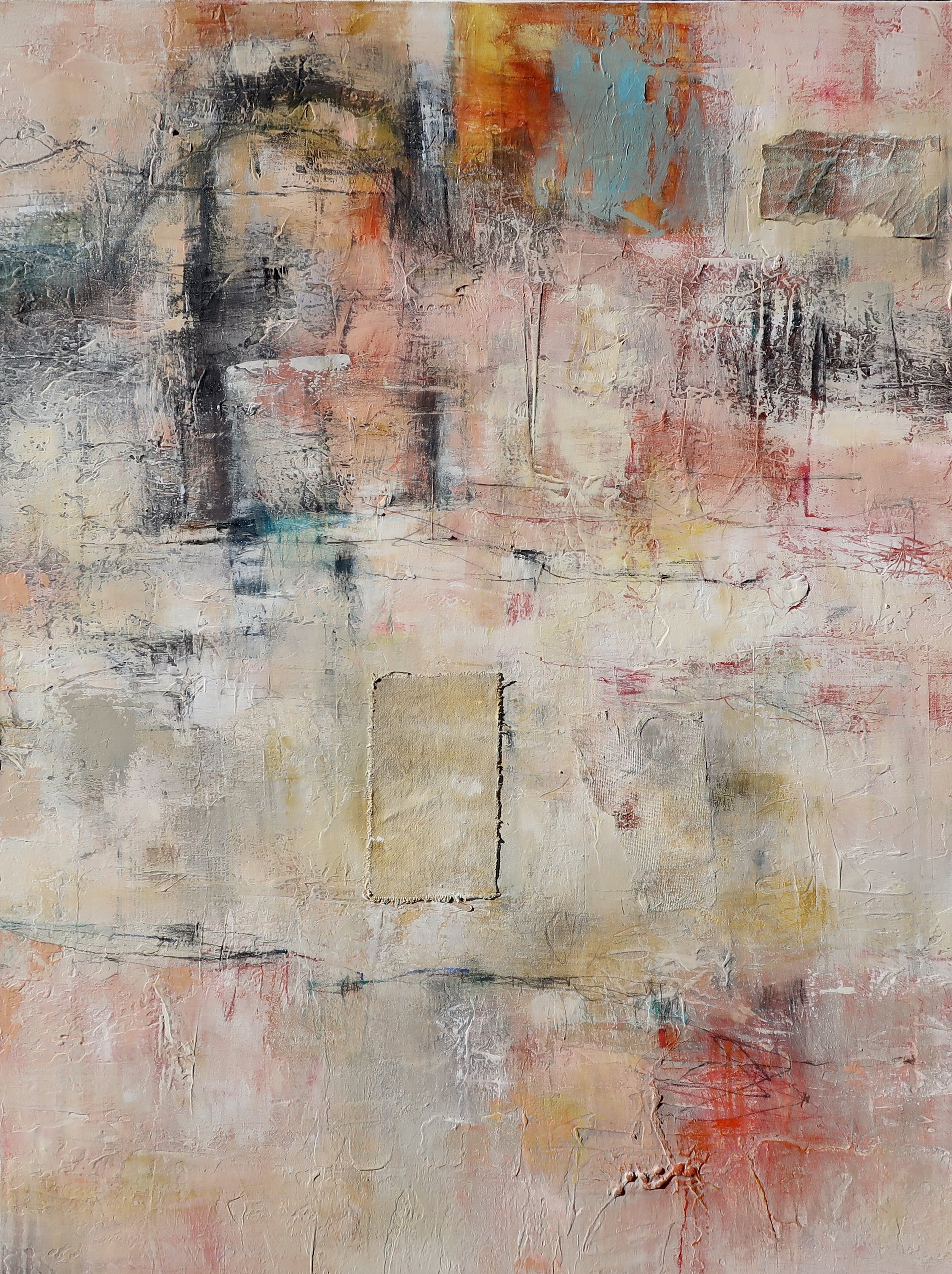 Edifice (2023)
Mixed media on canvas,
Hand signed and titled on verso,
Size: 40 x 30 in (101.6 x 76.2 cm)