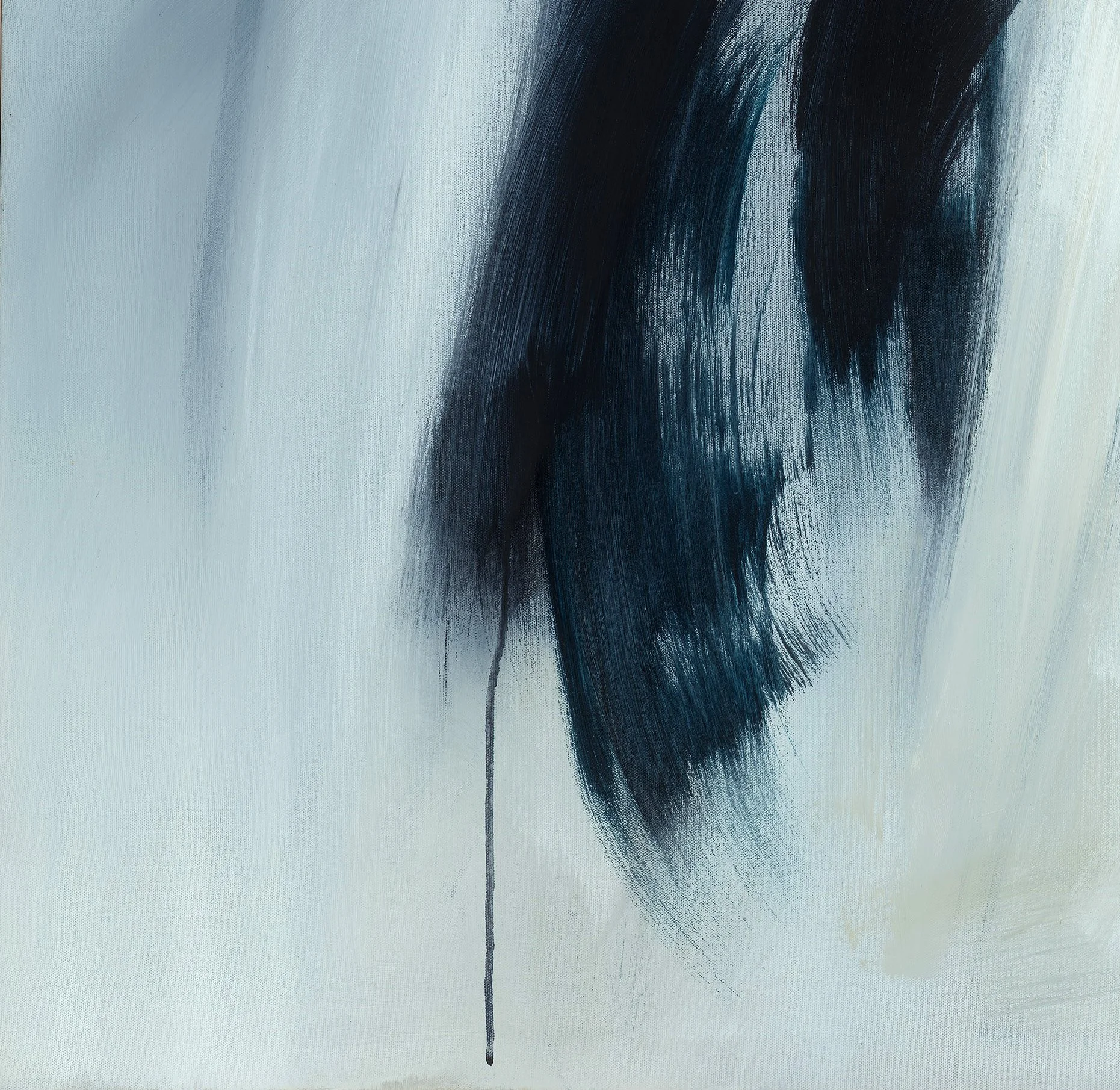 A lower left detail image of Amy Kirchner’s 2025 acrylic on canvas work, 'Glacier 2'.