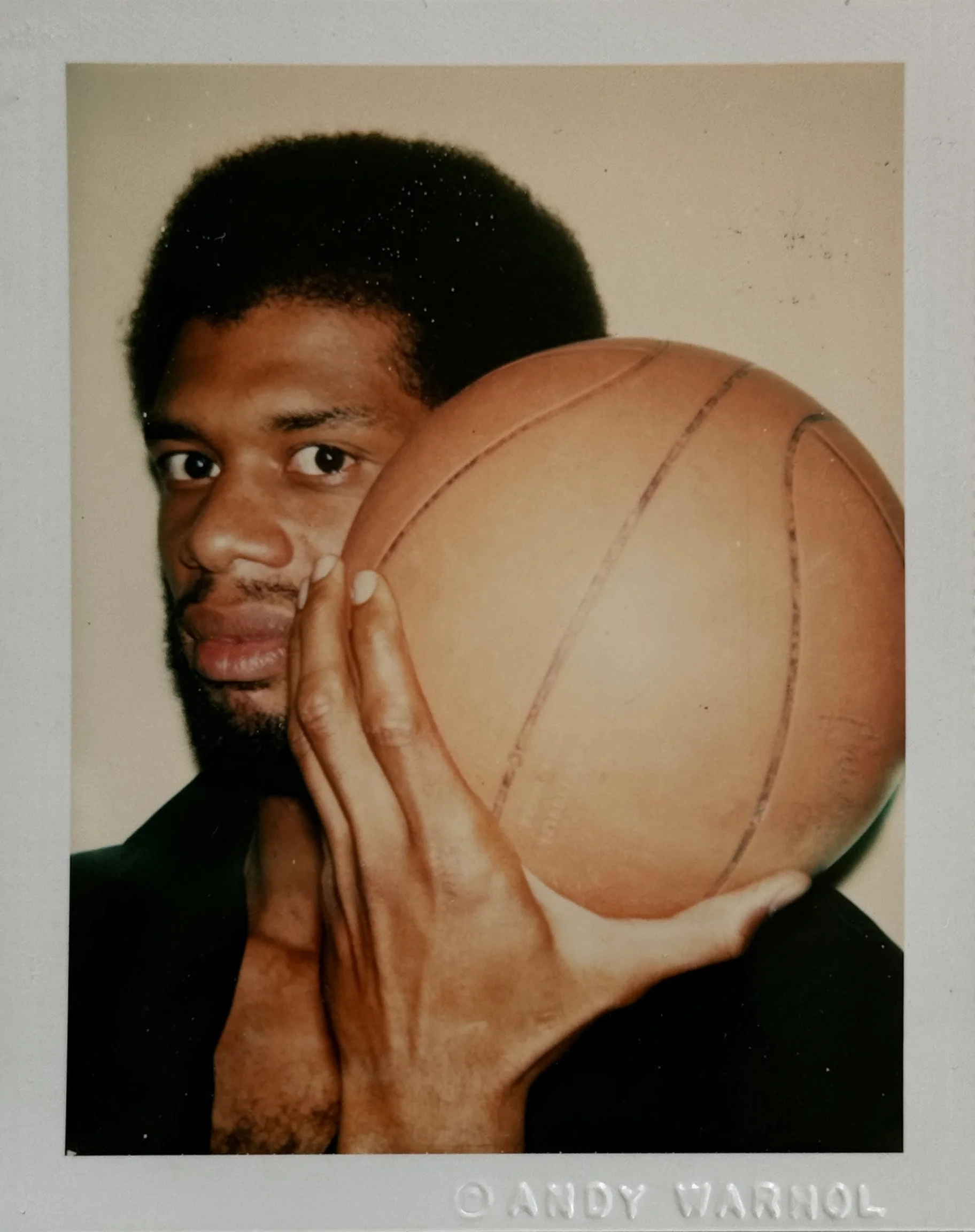 Andy Warhol’s unique Polaroid print, 'Kareem', shown here unframed.