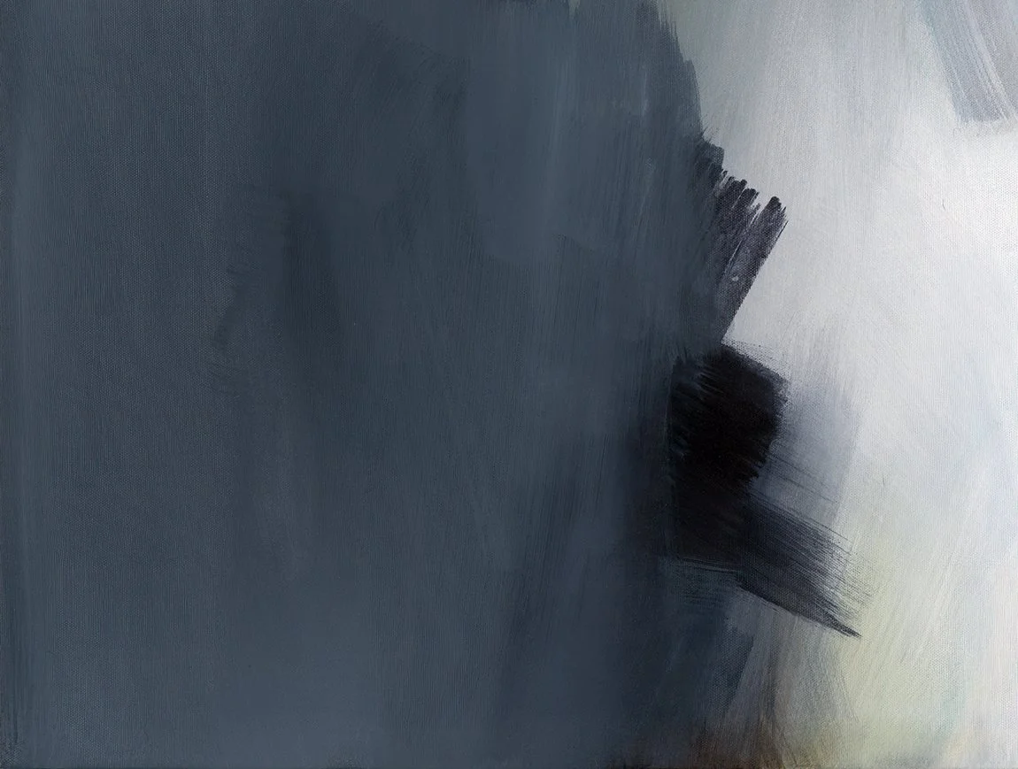 A lower left detail image of Amy Kirchner’s 2025 acrylic on canvas work, 'Elapse'.