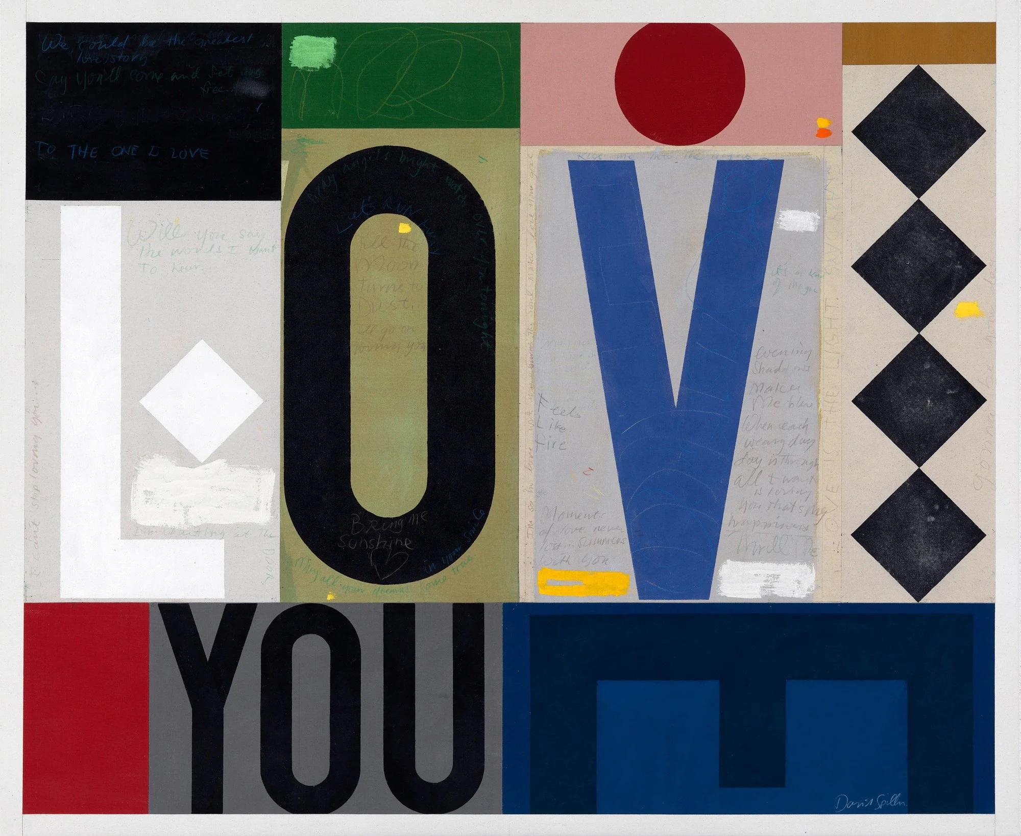 David Spiller’s acrylic on canvas work, 'Love is the Light', pictured here unframed.