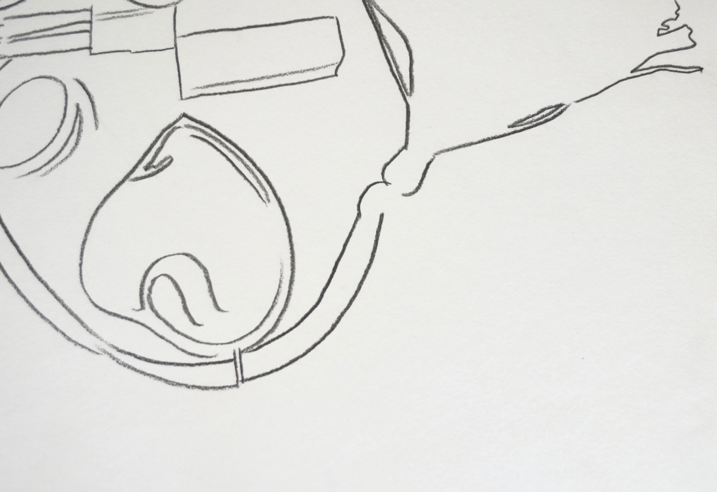 A detail from Andy Warhol’s unique graphite drawing on paper, Fragrance and Cosmetics, shown here unframed.