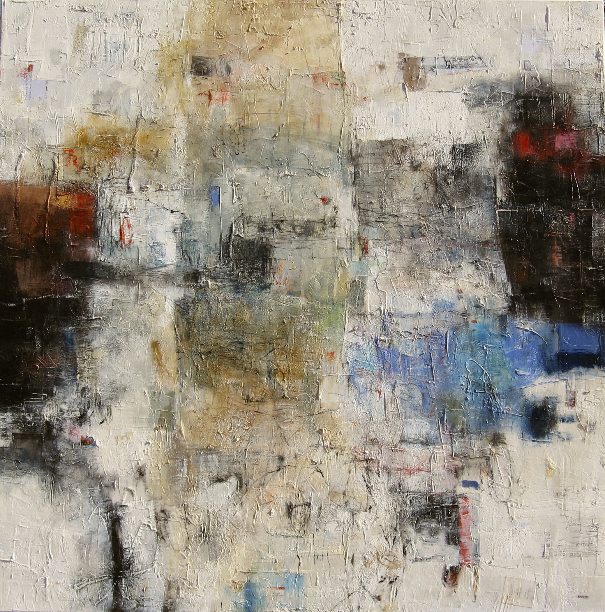 Core (2020) Mixed media on canvas, Hand signed lower right, Size: 60 x 60 in (152.4 x 152.4 cm)