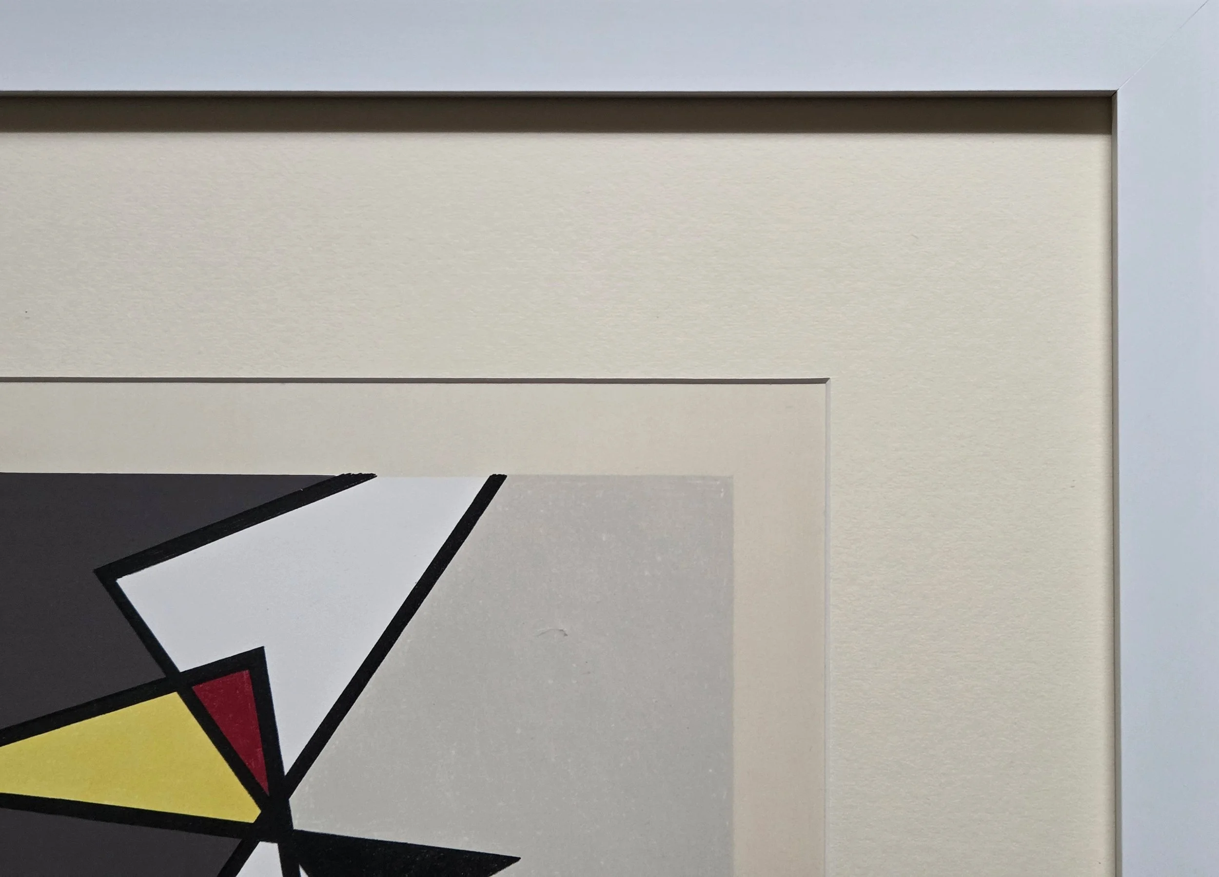 An upper right detail from 'At The Beach', a lithograph on Arches paper by Roy Lichtenstein. The work is shown here in a white frame.