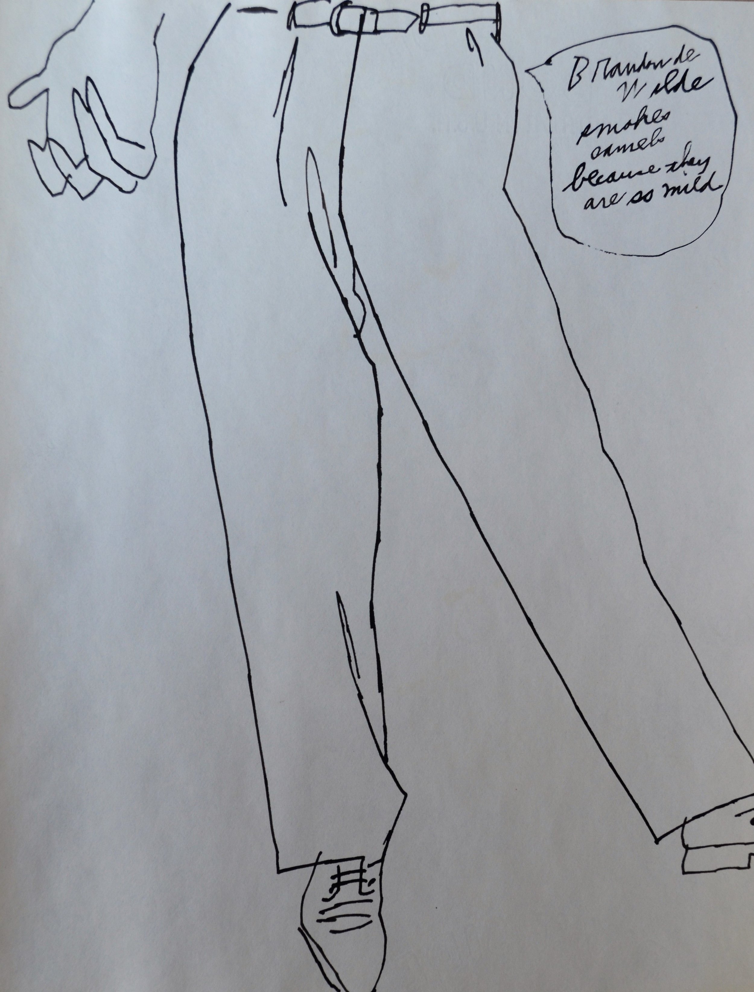 Andy Warhol’s original ink drawing, 'Lower Torso', dated circa 1956, shown here unframed.