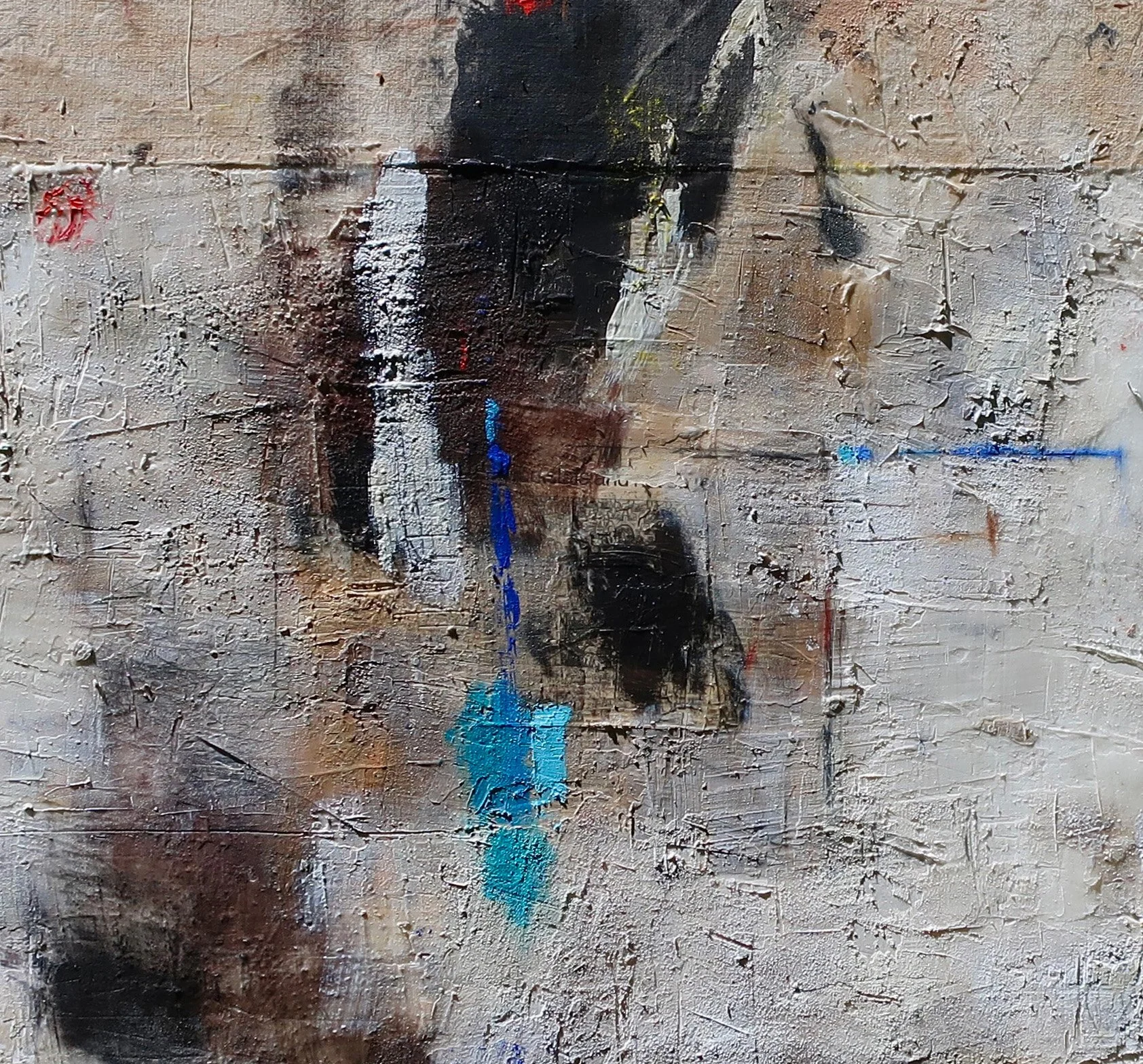 A detail from Tamar Kander’s mixed media on canvas work, 'Splash'.