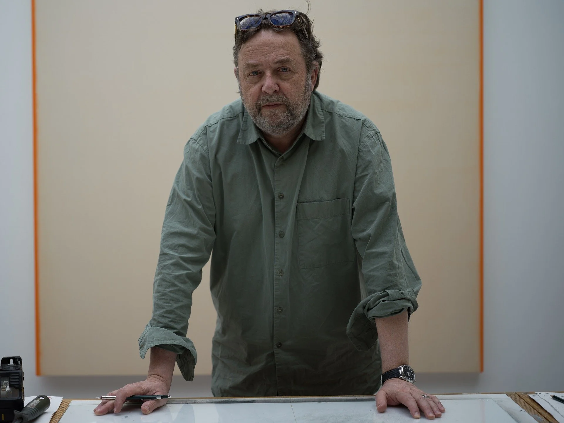 Image: Callum Innes in his studio, 2026. Photo: Ewan McClure.