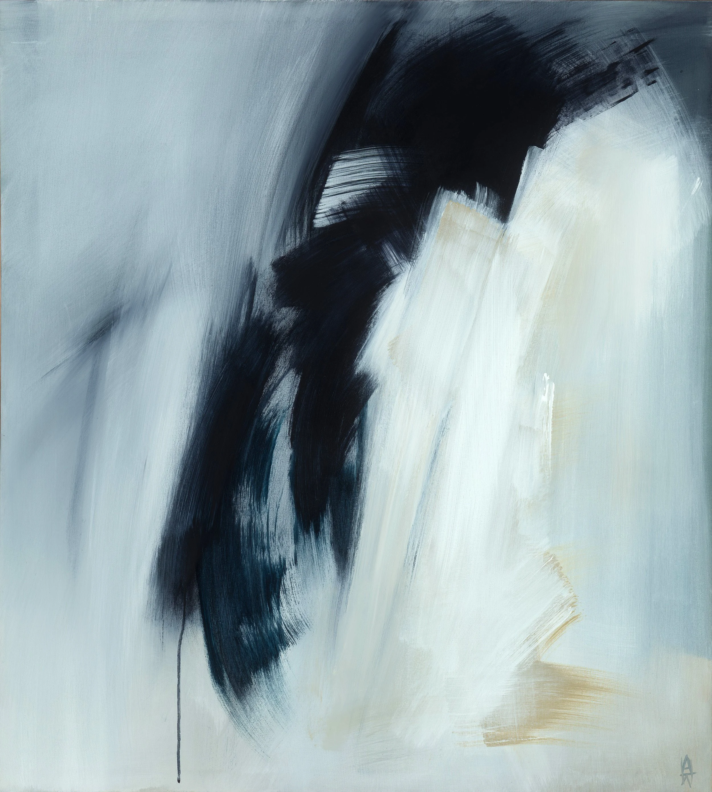 Amy Kirchner’s acrylic on canvas abstract painting, 'Glacier 2', shown here unframed.