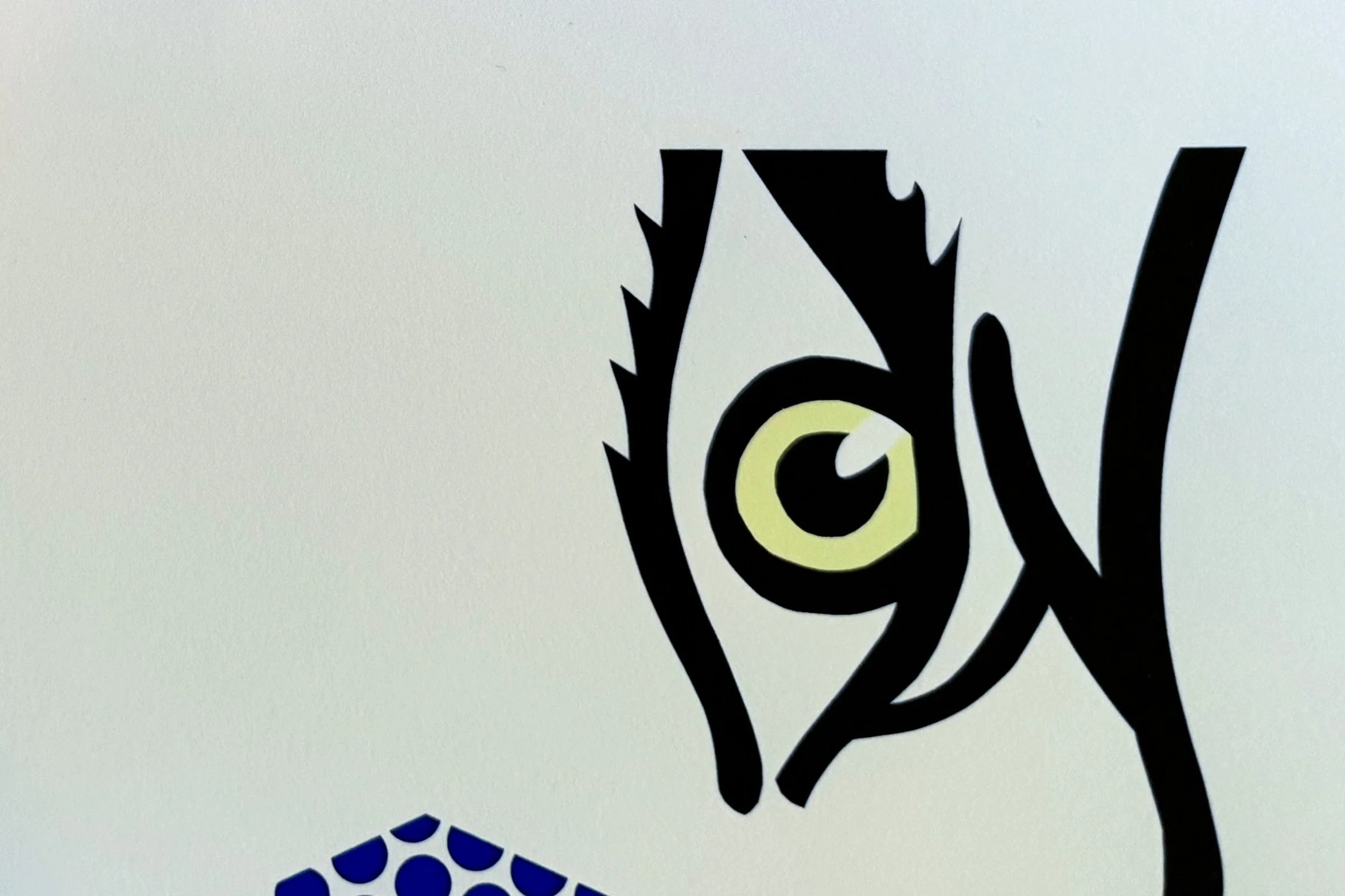 An upper left detail from Roy Lichtenstein’s 'Untitled Head', a screenprint on Lanaquarelle watercolor paper. The work is shown here unframed.