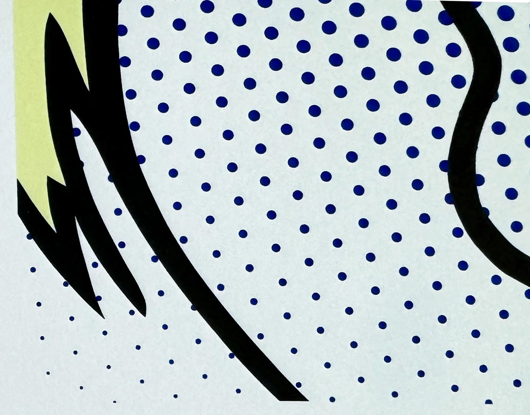 An lower left detail from 'Untitled Head', a screenprint on Lanaquarelle paper by Roy Lichtenstein. The work is shown here unframed.