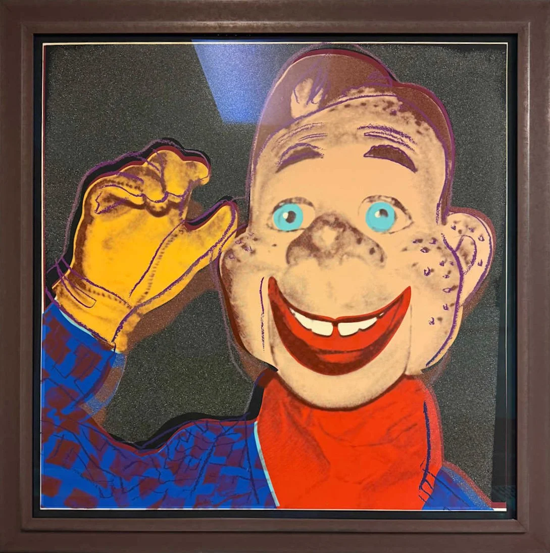 Andy Warhol’s screenprint on Lenox Museum Board, 'Howdy Doody', dated 1981, shown here framed.