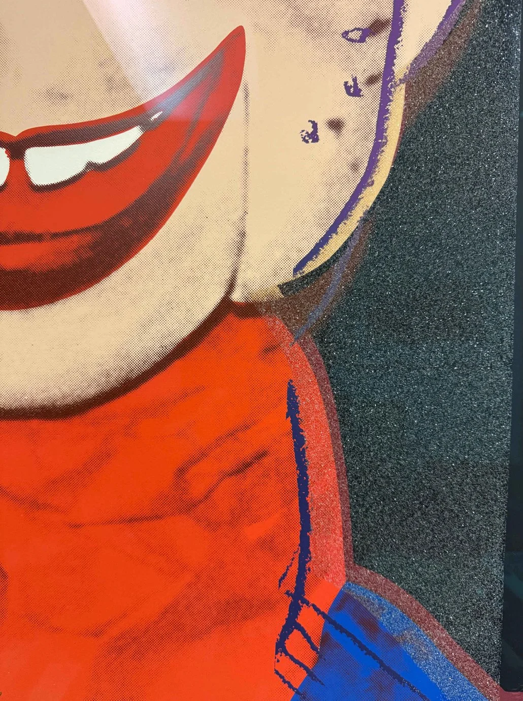 Detail image of Andy Warhol’s screenprint on Lenox Museum Board, 'Howdy Doody', dated 1981. The work is shown here framed.