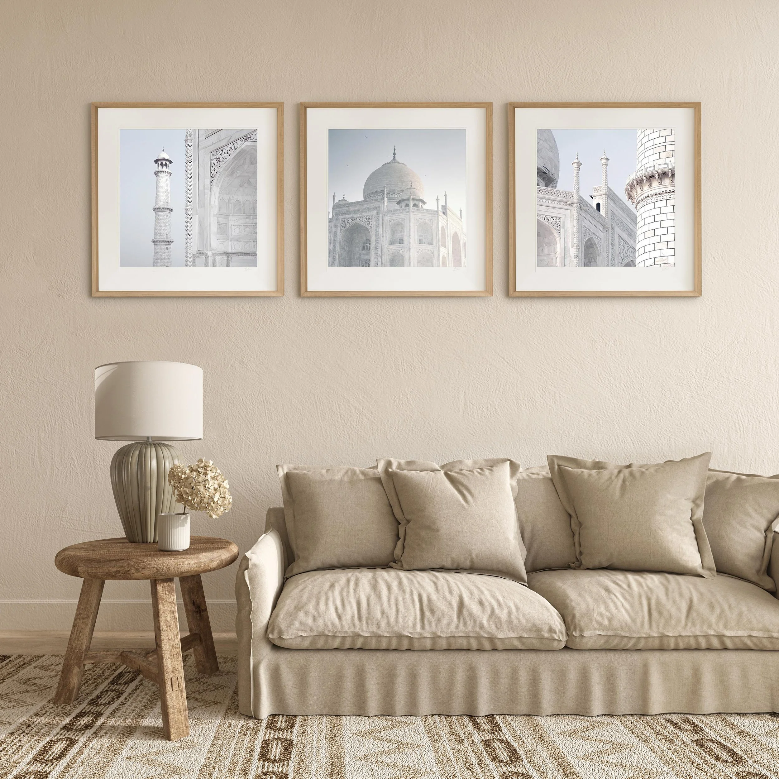 Oak Frame Triptych 3 Taj Mahal.jpg