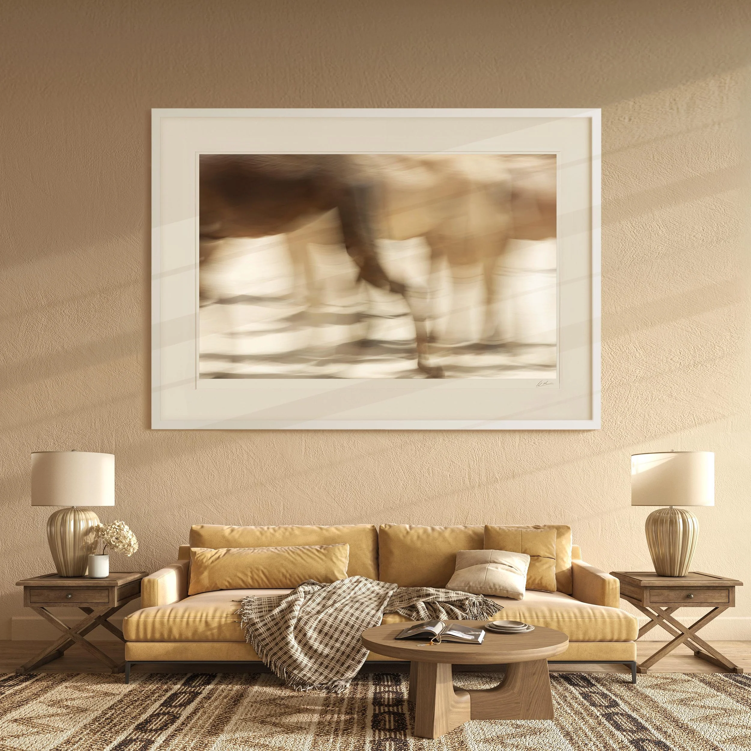 White Landscape Frame mock up room Camels in Liwa 10.jpg