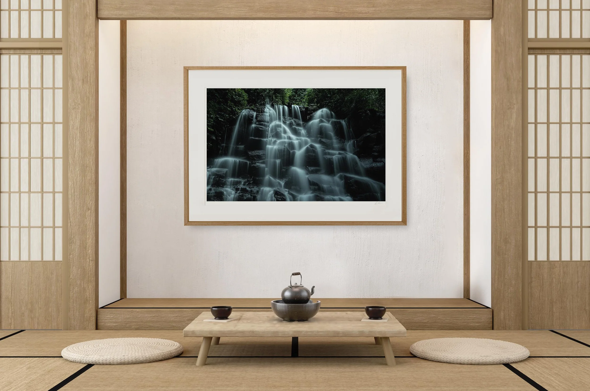 Oak Landscape Frame mock up room japan Waterfall Bali_0002.jpg