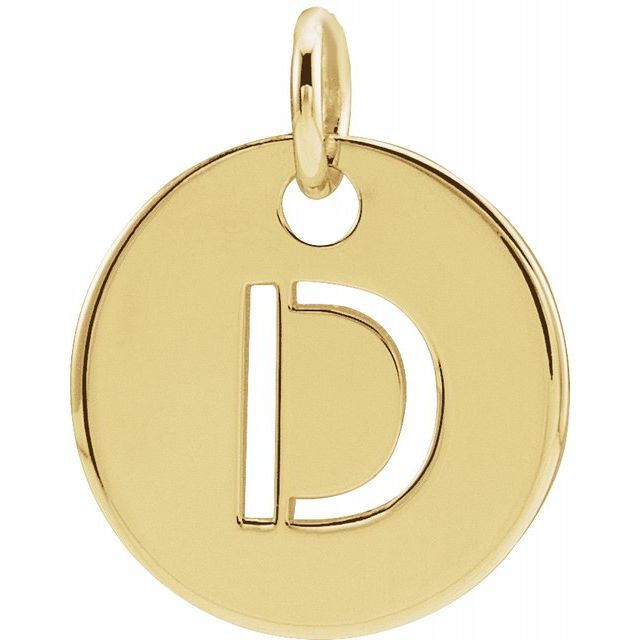 Initial Charm Disc with Letter “Z” in 10K Yellow Gold