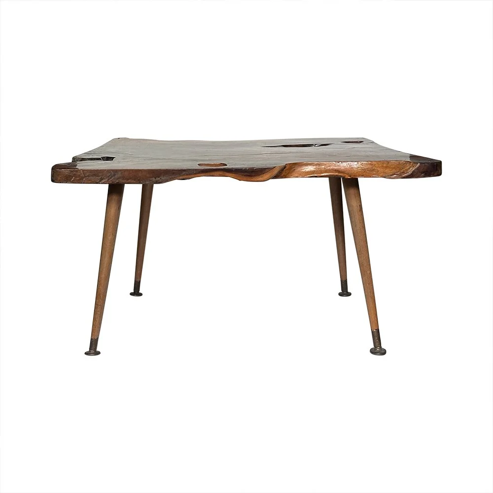 Mid-century yew tree occasional table