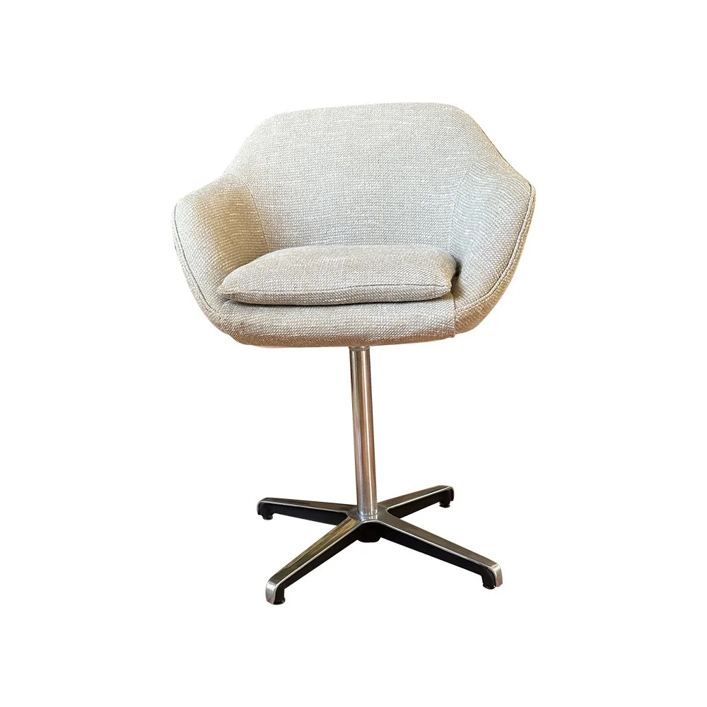 Mid-century 1960s swivel desk chair on chrome base