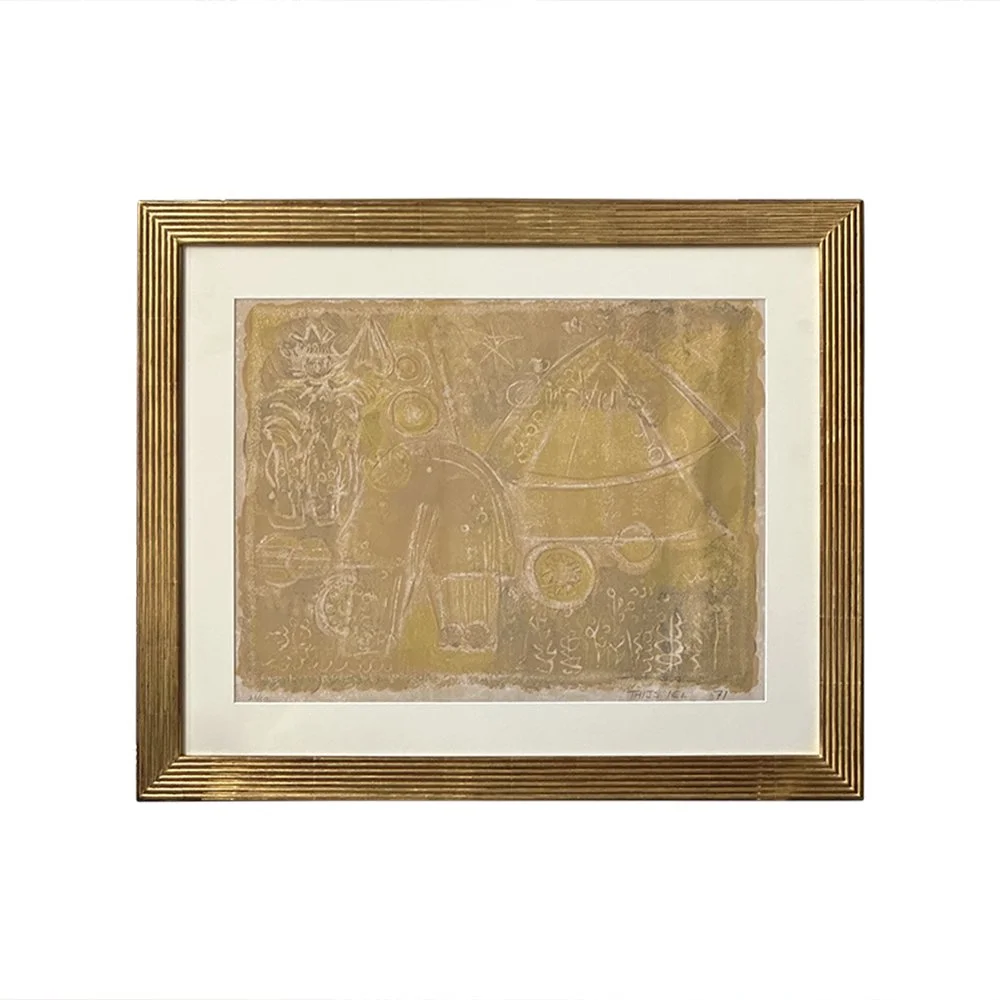 A 1970s lithograph, abstract of a circus by Thijs Nel