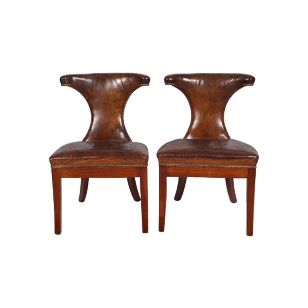 A pair of  early 19th century  library reading chairs - French 1830.