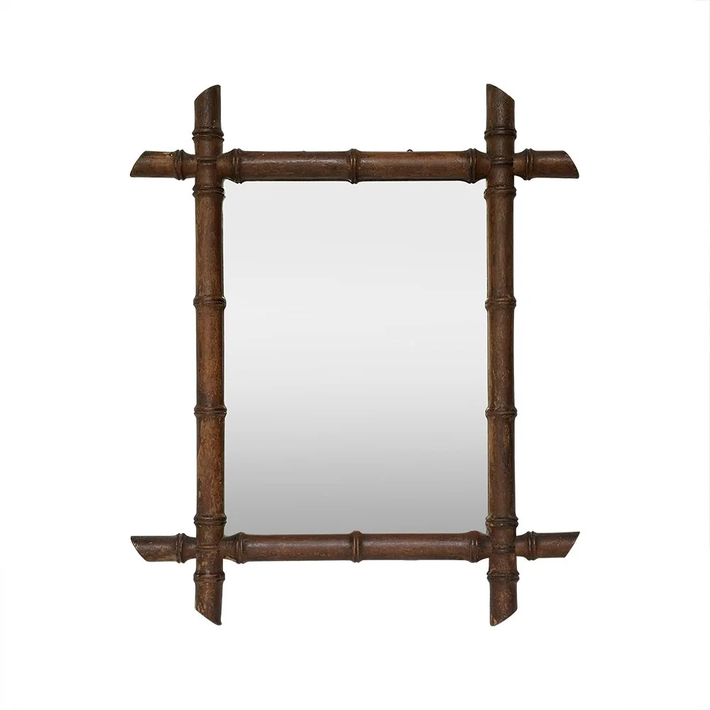 A late 19th century faux bamboo mirror