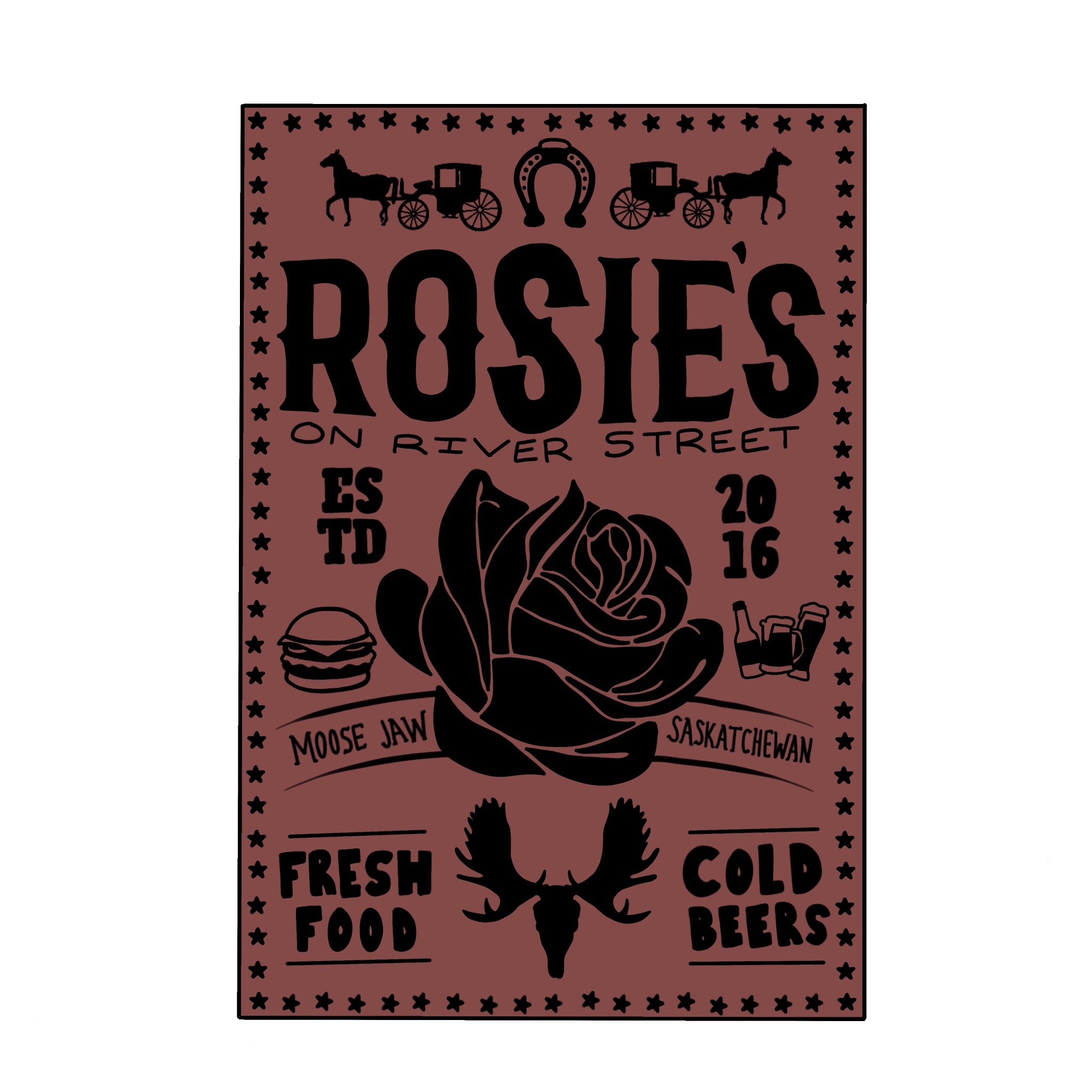 'Rosie's Wanted Poster' a graphic created for a bar in Moose Jaw, SK.