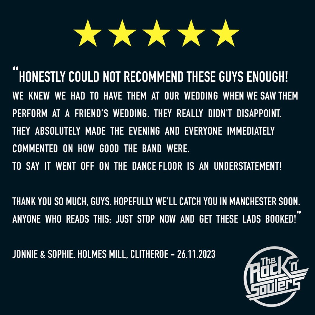 So overwhelmed by all the great reviews that couples are leaving us lately.
It's so nice to hear great feedback. It's why we love it! 
Thanks Jonnie and Sophie xx