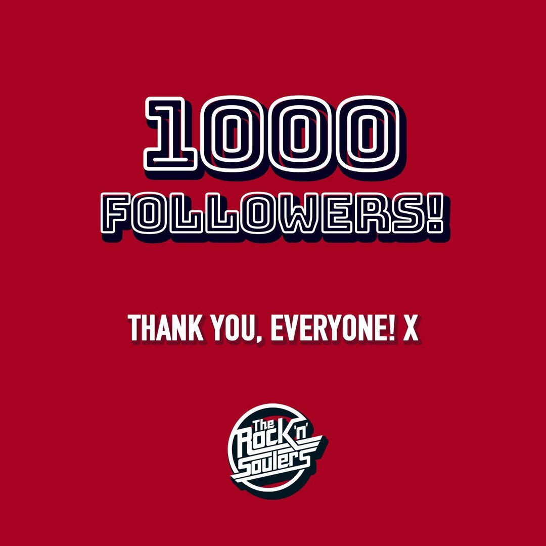 Thank you for all of your likes, follows, love &amp; support. 
It's nice to hit this milestone and means we must be doing something right!?
Hope to see as many of you again soon at upcoming gigs!
xx