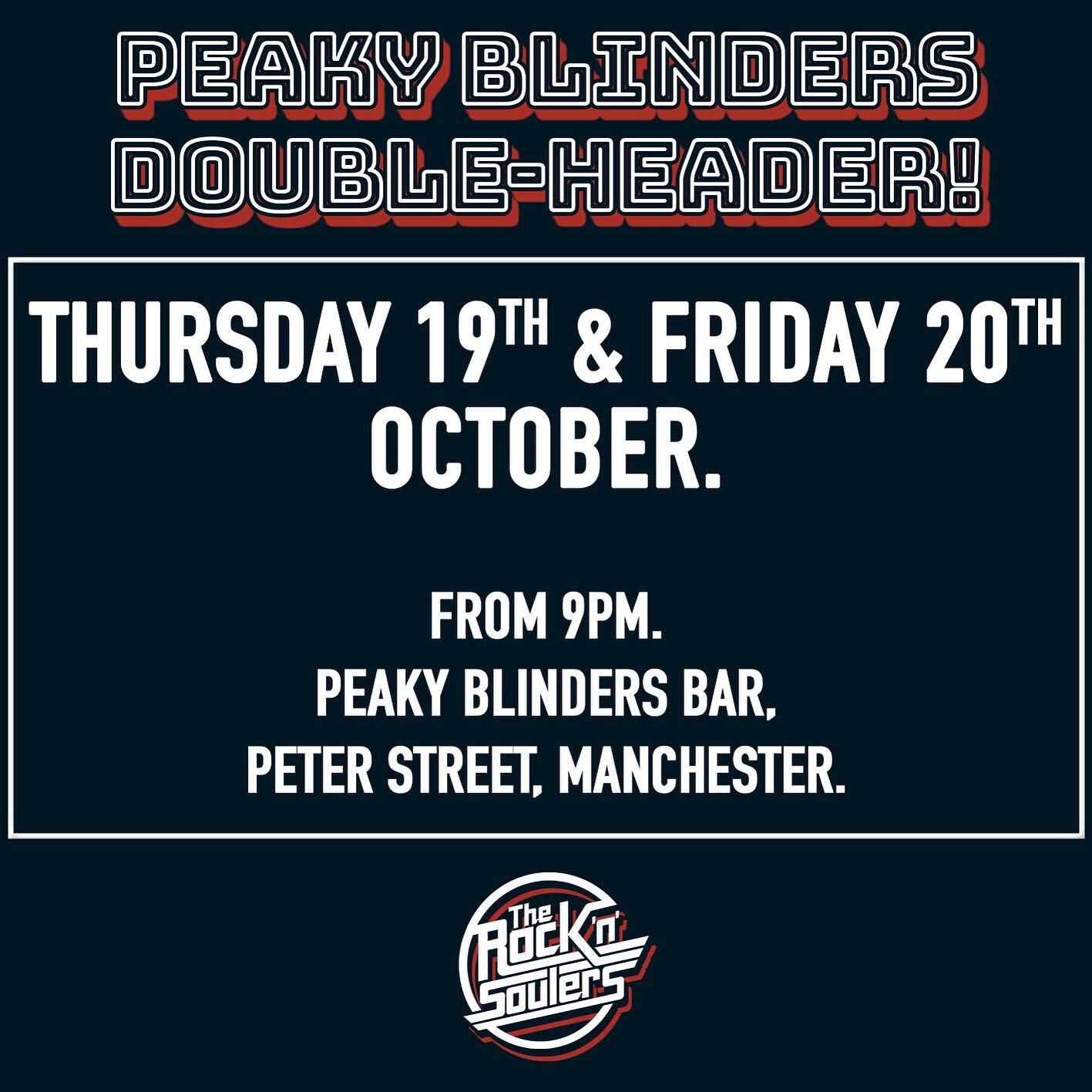 More fun times begin this evening at @peakyblindersmanchester 
We&rsquo;re there for two back-to-back nights so come down and singalong! 
#manchester #livemusic #music #liveband #indie #rock #britpop #coversband #manchestermusic