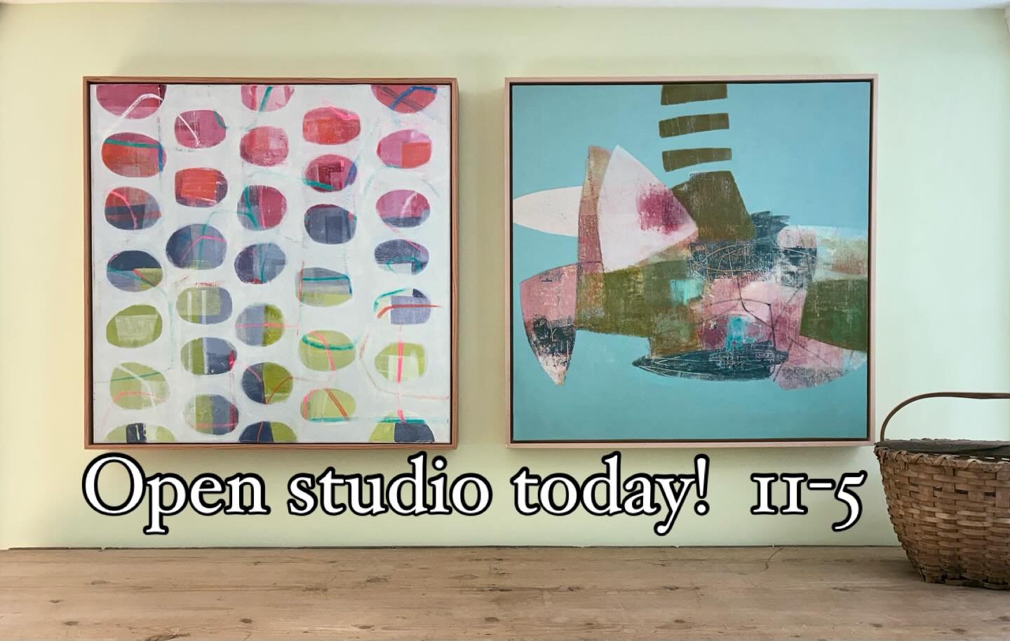 Studio ready for your visit today and tomorrow. Details in bio. Lots of new paintings big and small and framed prints.