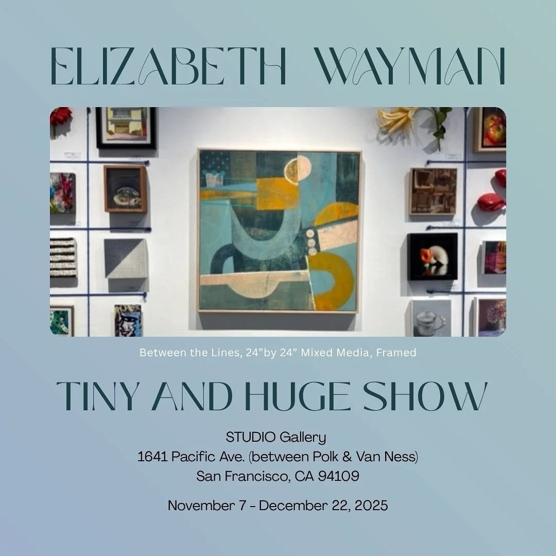 The Tiny&hellip; and HUGE show opens tomorrow! A holiday gift giving bonanza! Gallery and online viewing at https://www.studiogallerysf.com/tiny-2025. 
.
.
.
#studiogallerysf #artfortheholidays #abstractartwork #mixedmediapainting #gratitudeistheatti