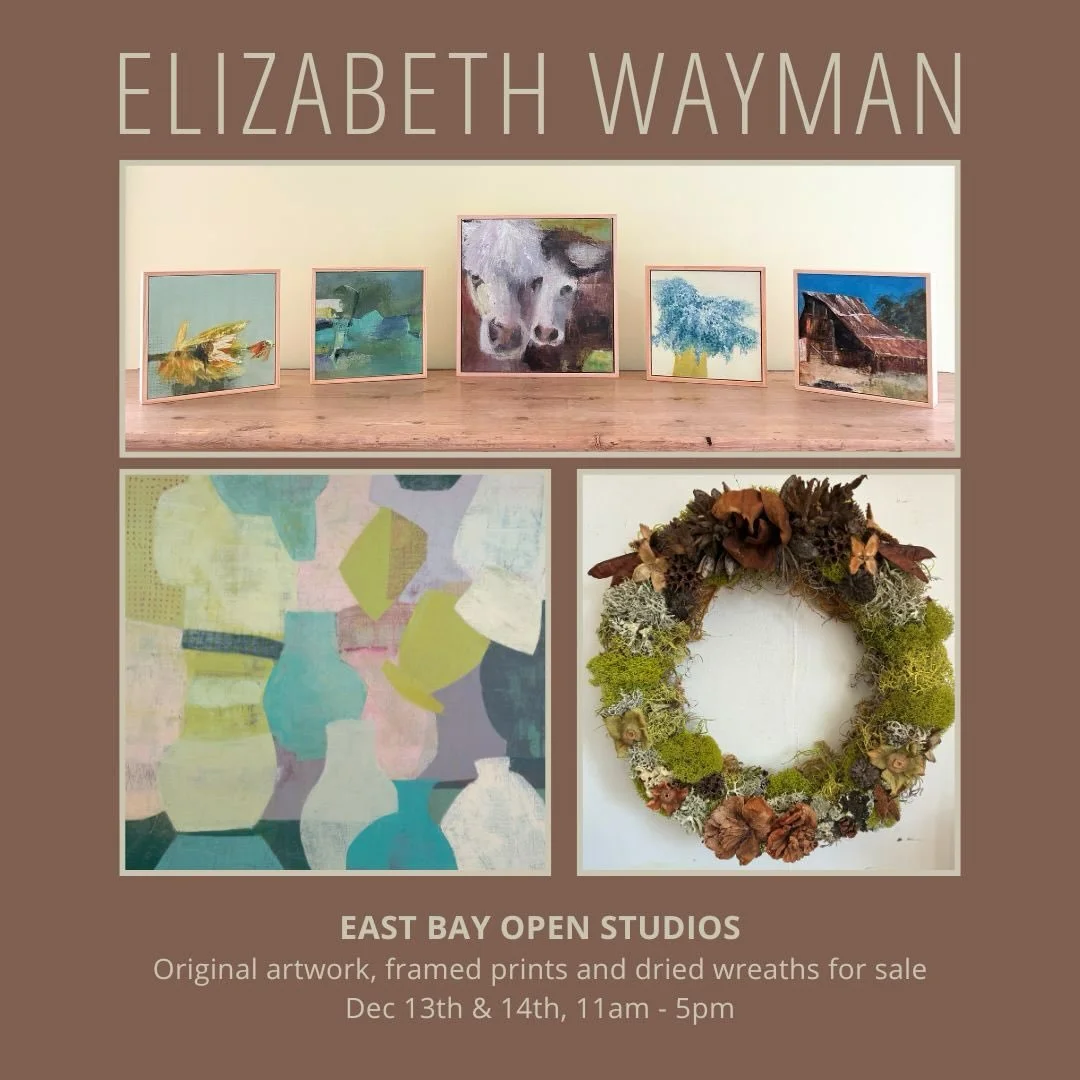 SAVE THE DATE and hope to see you there! Lots of small framed prints ready to hang or give as gifts. Also beautiful dried wreaths made from all local flora and fauna and can be used all year long. 
.
.
.
#eastbayopenstudios2025 #oaklandartmurmur #hol