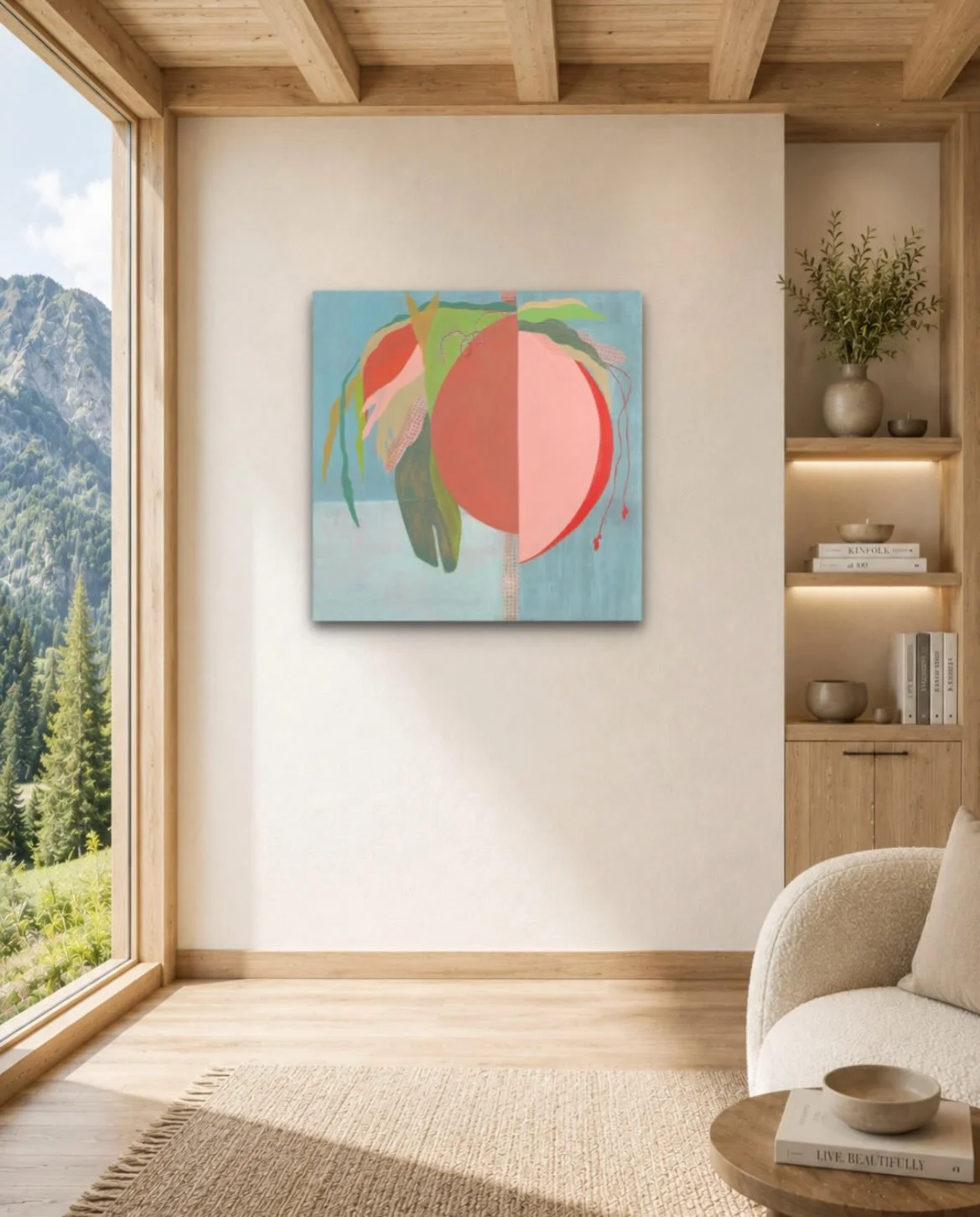 This is Oasis ll. Another imagined botanical following up the original painting. A 30&rdquo; square of mixed media, image transfers on linen. 
.
.
.
#abstractbotanicals #colorsplash #contemporaryartwork #todaysartreport #bayareaartist