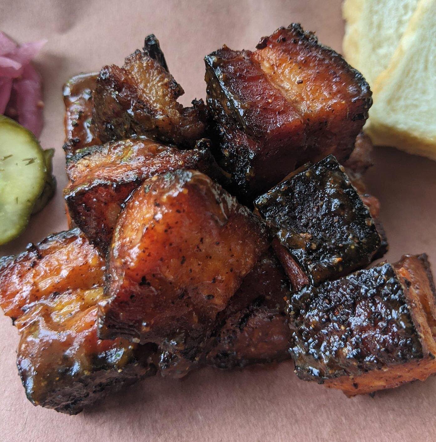 Pork belly burnt end special today. AMAZING. 🐷 Limited quantities, in person orders only.