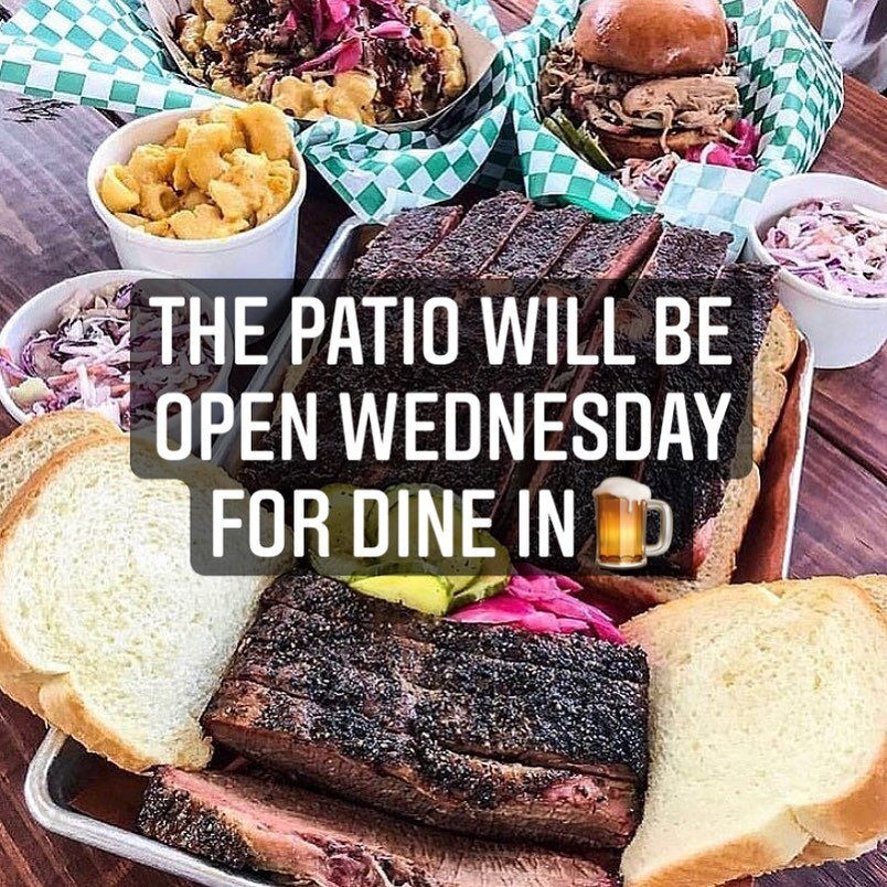 ⚠️This Wednesday we will be officially be open on the Patio for dine in. Thanks for enduring take-out for all this time. We are so excited to see everyone. Come and  enjoy the re-vamped patio.⚠️ Side note: Due to the heat today we will be closed for 