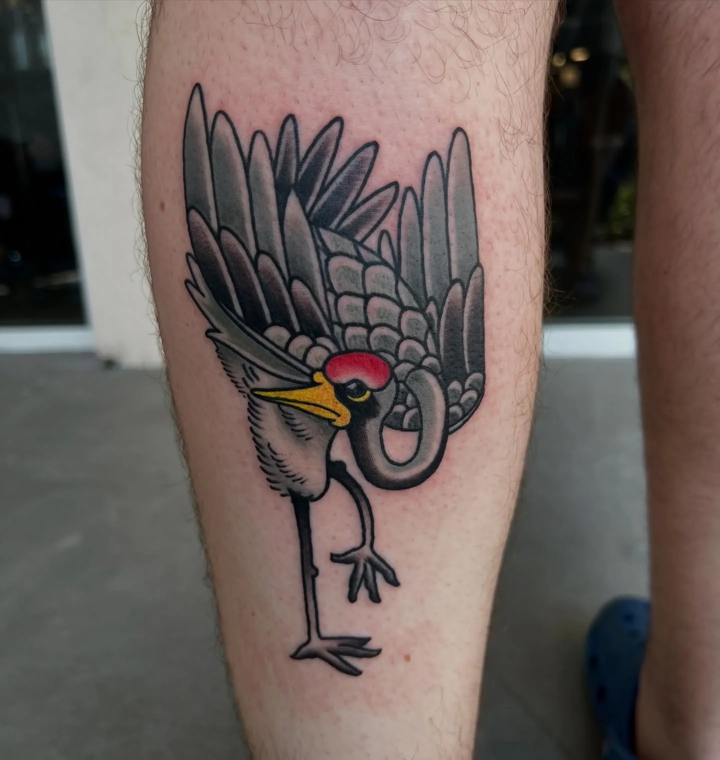 Crane from the last flash day drawn by @kennesawtattoos and tattooed by me #southflorida #florida #palmbeach