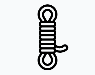 Line drawing of a coiled climbing rope, representing adapting to changing conditions