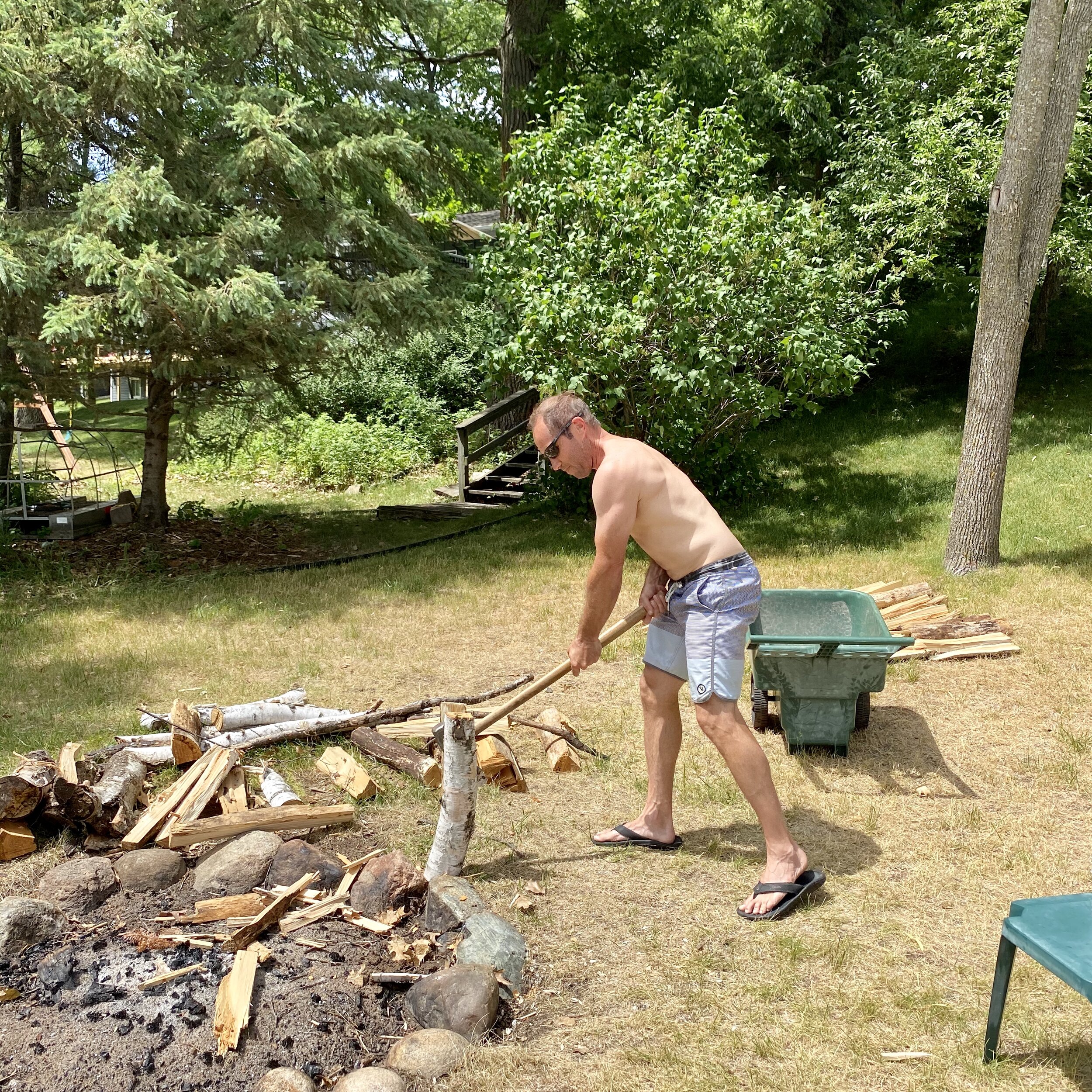 Earning his keep.