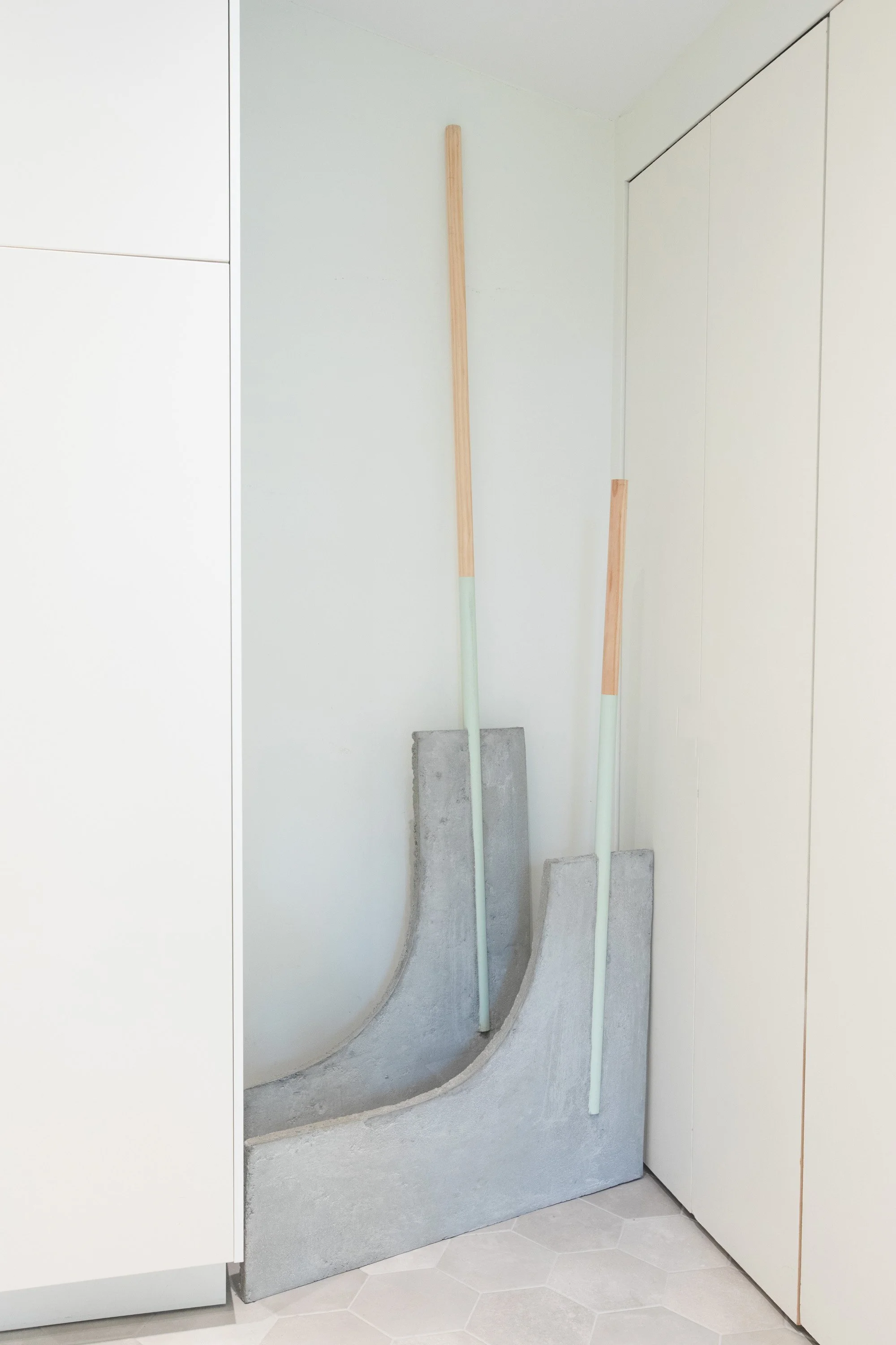  Krista Clark  Congregation , 2025 concrete and wood dimensions variable Courtesy Sandler Hudson Gallery, Atlanta, GA 