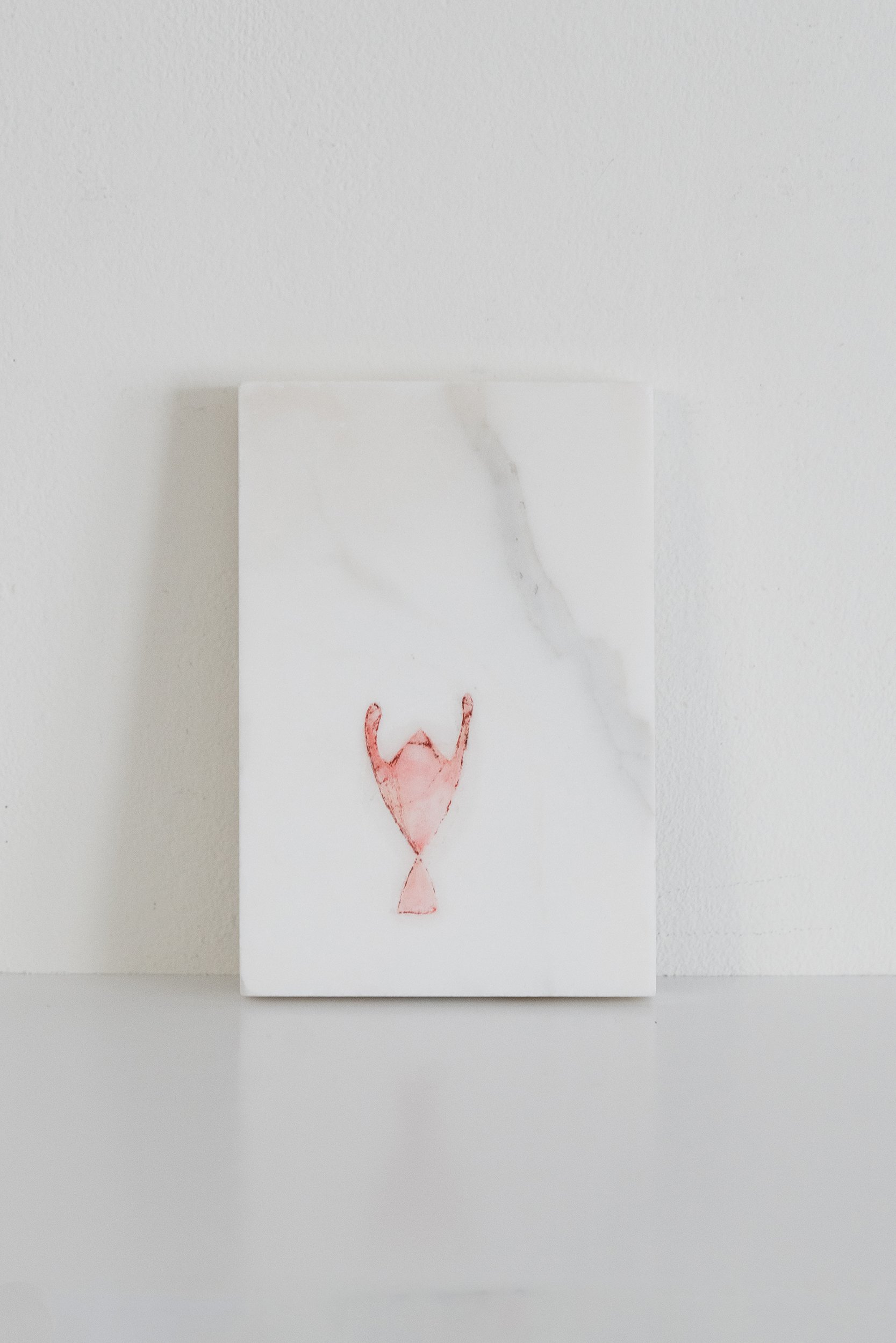  Léonie Guyer   Untitled, no. 125 , 2023 oil and incised line on marble 5 7/8 x 4 in. Courtesy of the Artist 